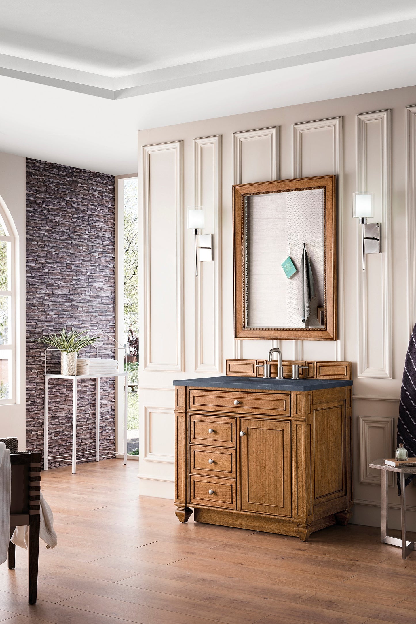 
                  
                    Bristol 36" Single Vanity in Saddle Brown Single Bathroom Vanity James Martin Vanities Charcoal Soapstone Silestone 
                  
                