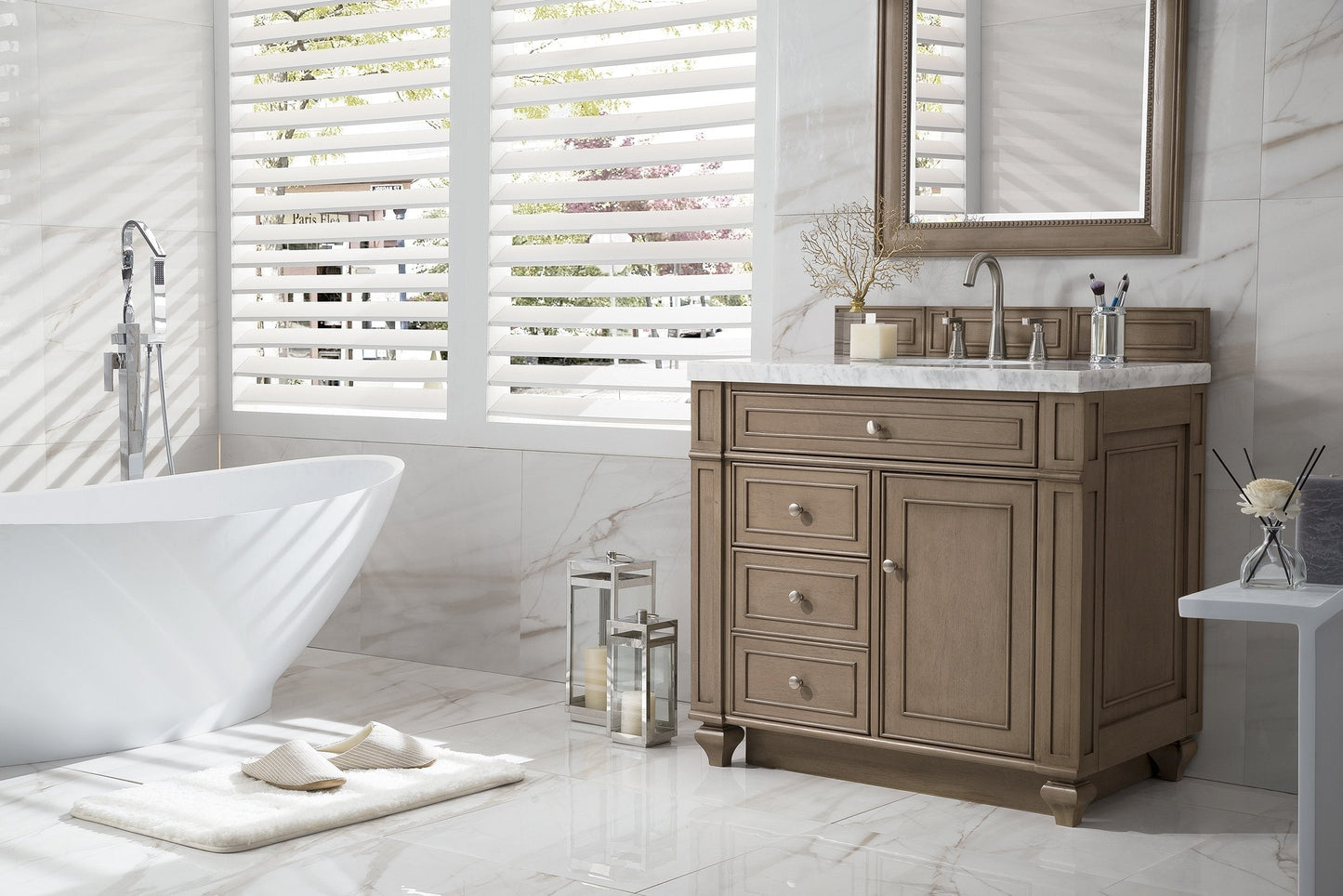 
                  
                    Bristol 36" Single Vanity in Whitewashed Walnut Single Bathroom Vanity James Martin Vanities 
                  
                