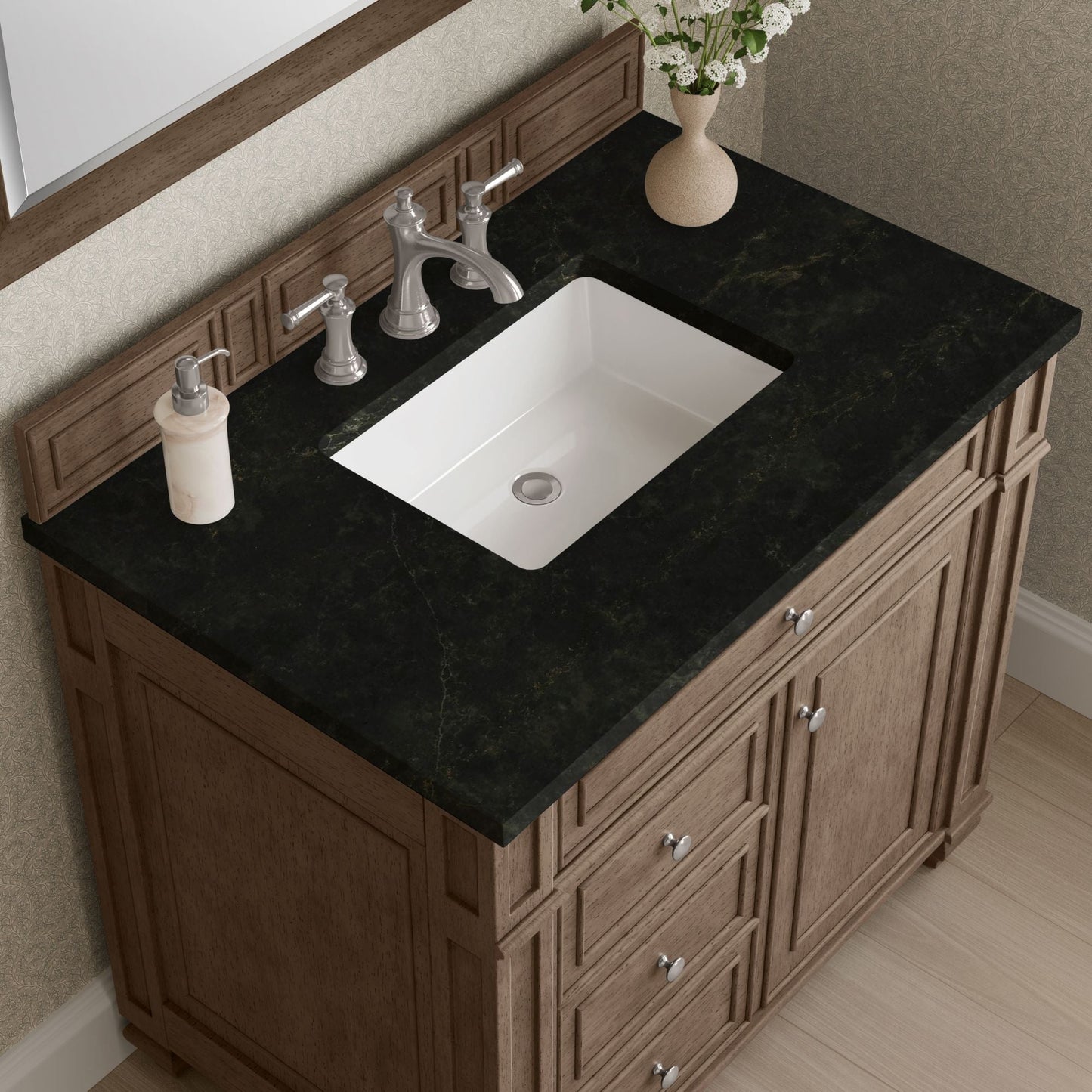 
                  
                    Bristol 36" Single Vanity in Whitewashed Walnut Single Bathroom Vanity James Martin Vanities Phantome Eclos 
                  
                