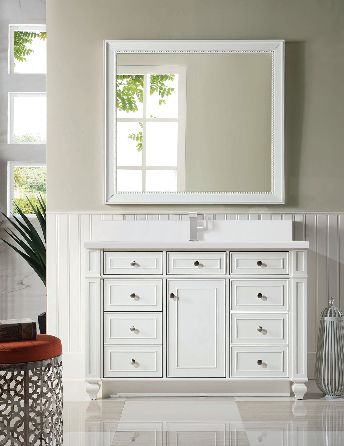 
                  
                    Bristol 48" Single Vanity in Bright White Single Bathroom Vanity James Martin Vanities 
                  
                