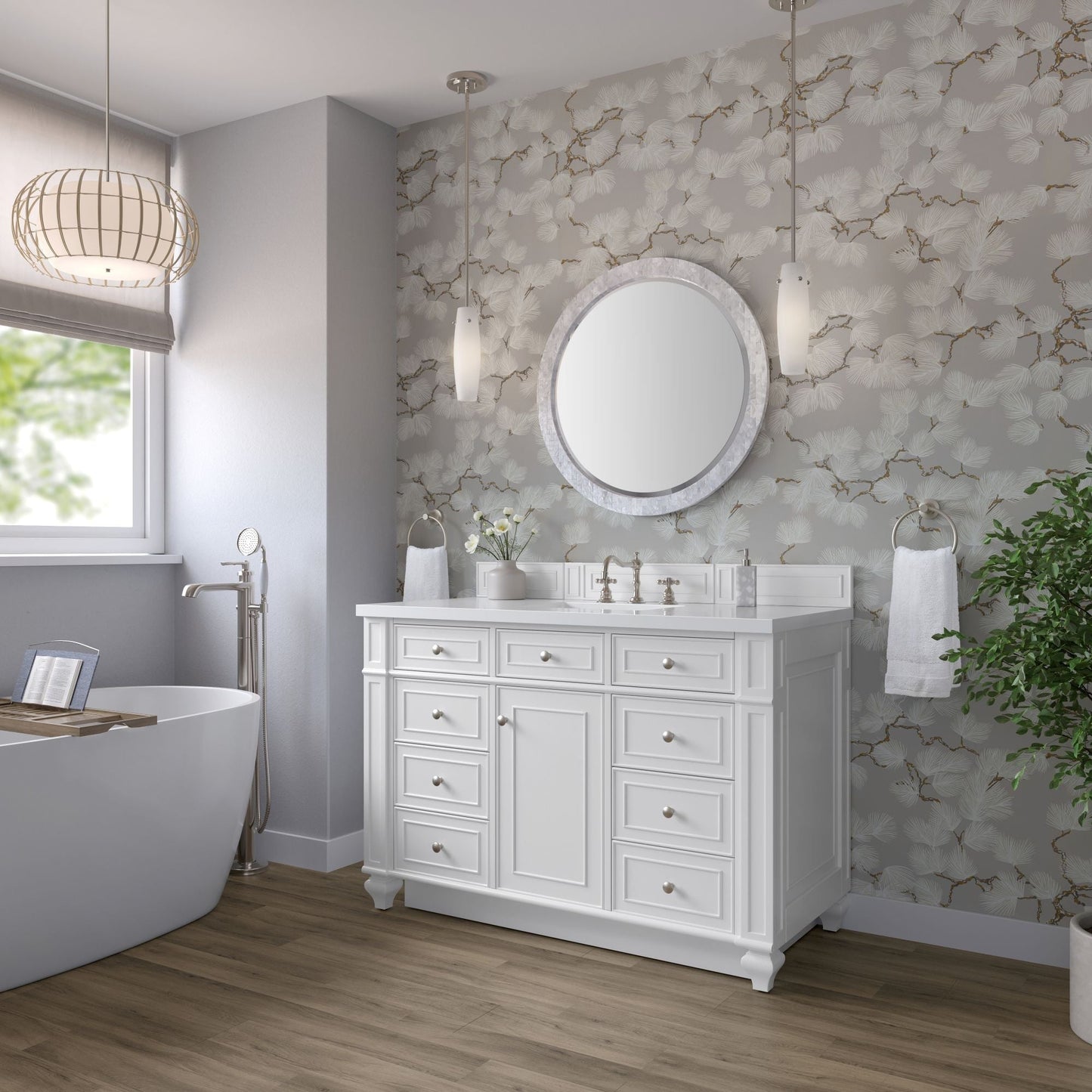 
                  
                    Bristol 48" Single Vanity in Bright White Single Bathroom Vanity James Martin Vanities 
                  
                