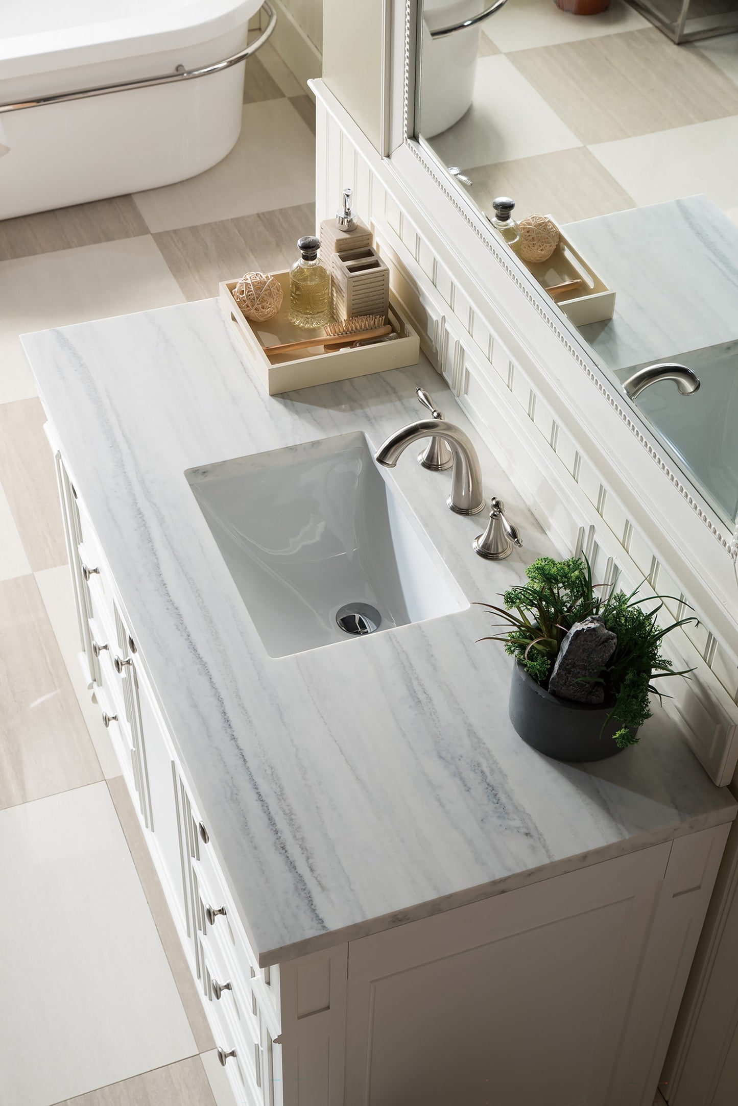 
                  
                    Bristol 48" Single Vanity in Bright White Single Bathroom Vanity James Martin Vanities Arctic Fall Solid Surface 
                  
                