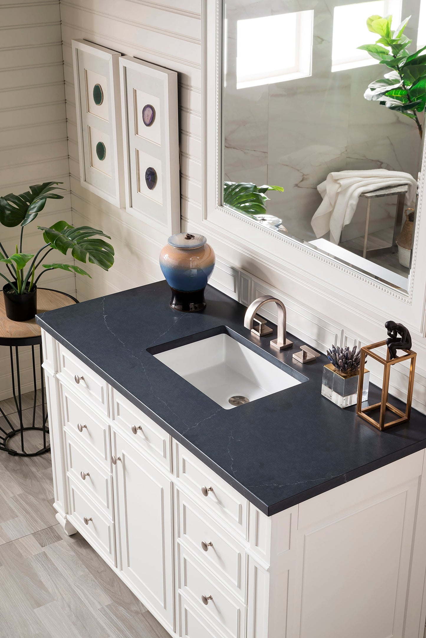 
                  
                    Bristol 48" Single Vanity in Bright White Single Bathroom Vanity James Martin Vanities Charcoal Soapstone Silestone 
                  
                