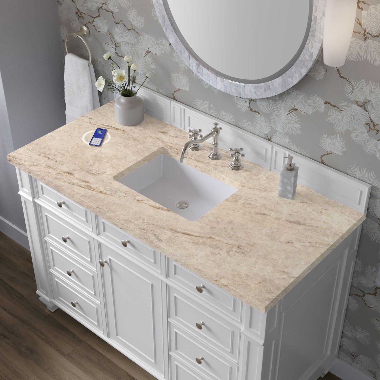 
                  
                    Bristol 48" Single Vanity in Bright White Single Bathroom Vanity James Martin Vanities FreePower-Enabled Tajnar Eclos 
                  
                