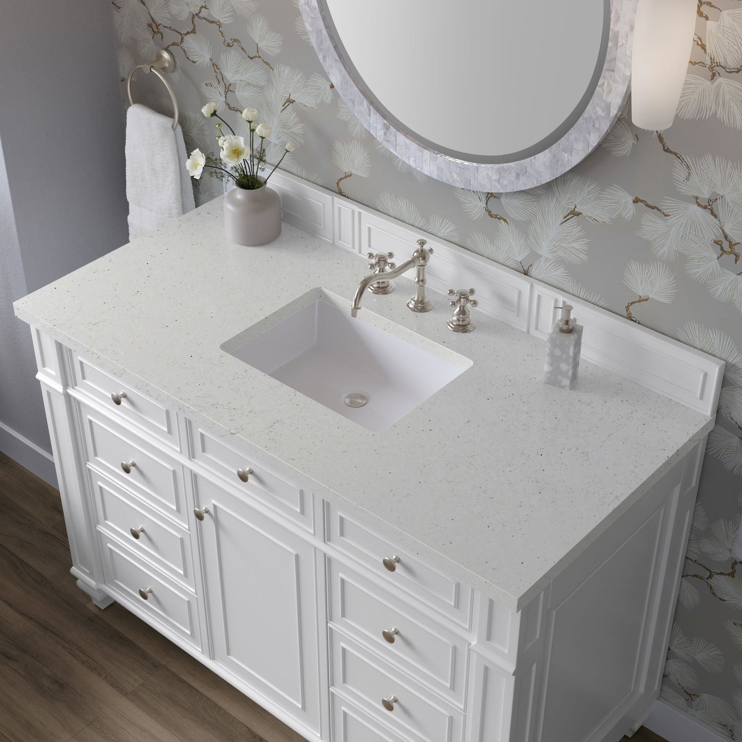 
                  
                    Bristol 48" Single Vanity in Bright White Single Bathroom Vanity James Martin Vanities Lime Delight Silestone 
                  
                