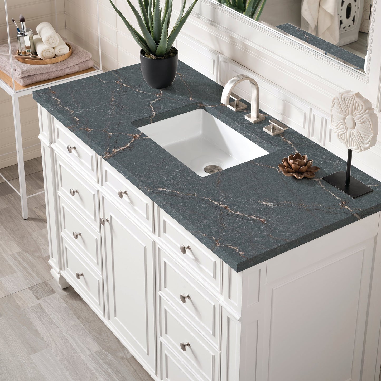 
                  
                    Bristol 48" Single Vanity in Bright White Single Bathroom Vanity James Martin Vanities Parisien Bleu Silestone 
                  
                