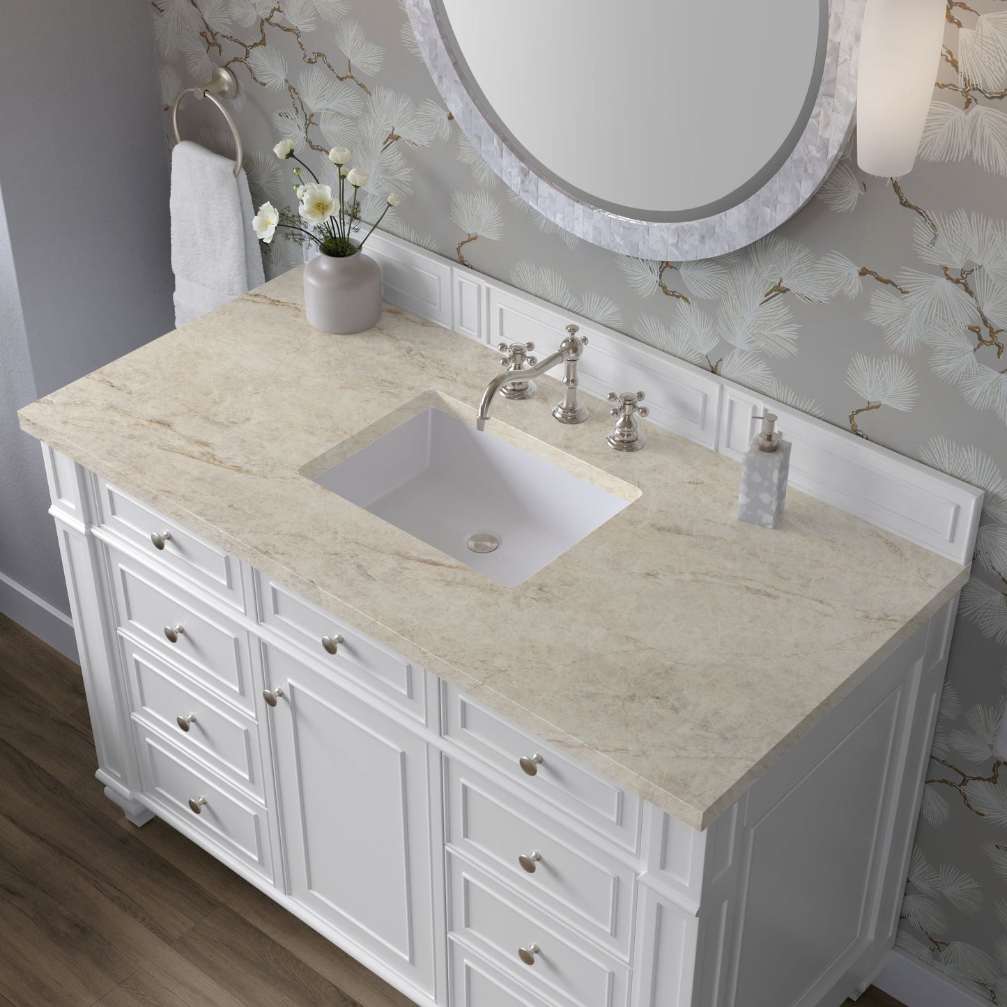 
                  
                    Bristol 48" Single Vanity in Bright White Single Bathroom Vanity James Martin Vanities Tajnar Eclos 
                  
                