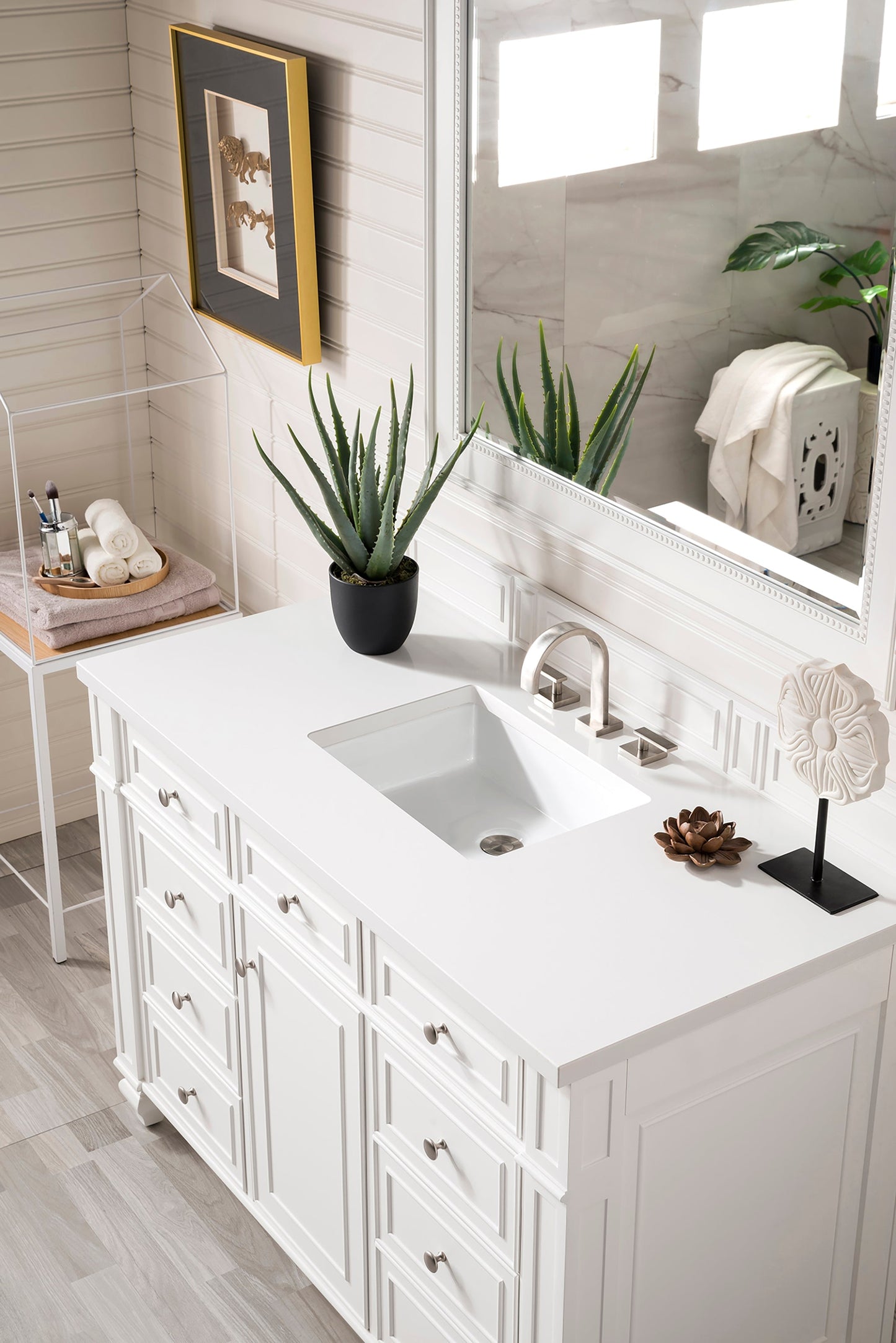 
                  
                    Bristol 48" Single Vanity in Bright White Single Bathroom Vanity James Martin Vanities White Zeus Silestone 
                  
                