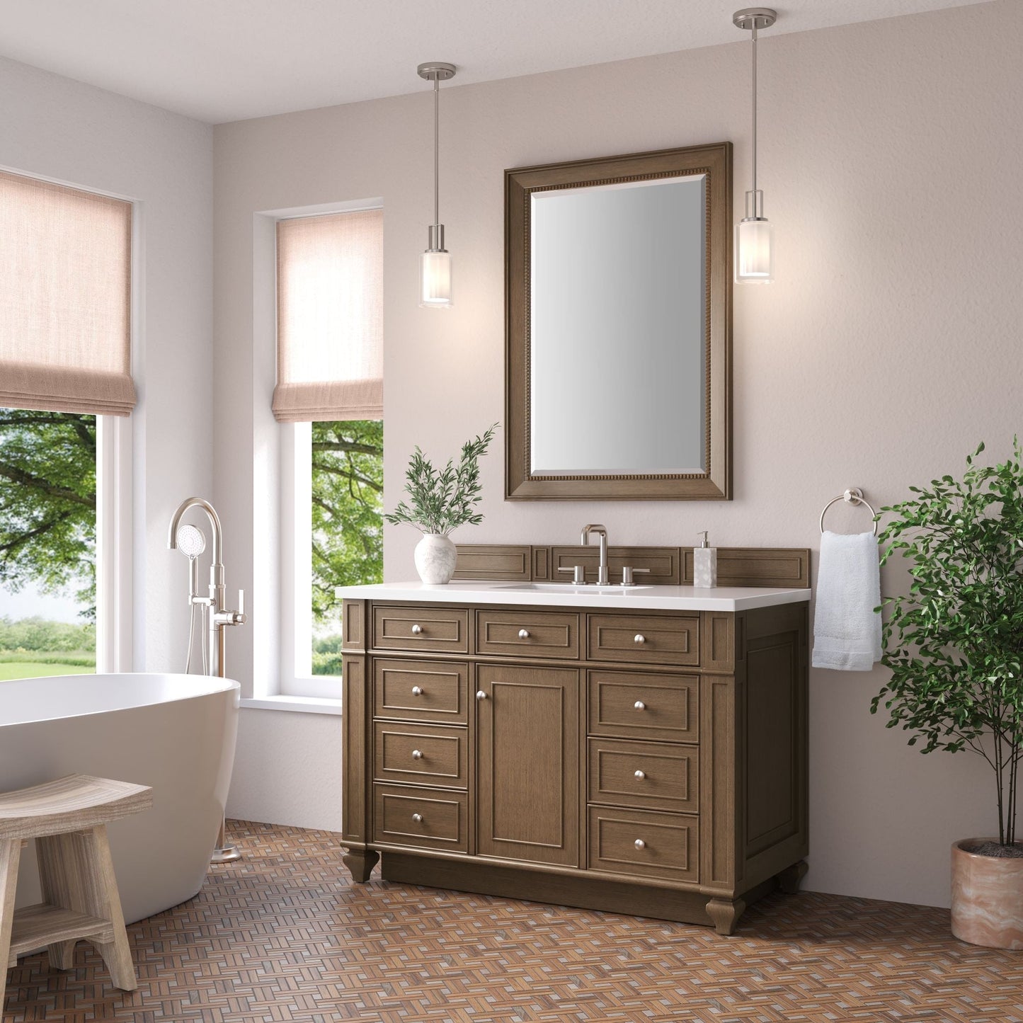 
                  
                    Bristol 48" Single Vanity in Saddle Brown Single Bathroom Vanity James Martin Vanities 
                  
                
