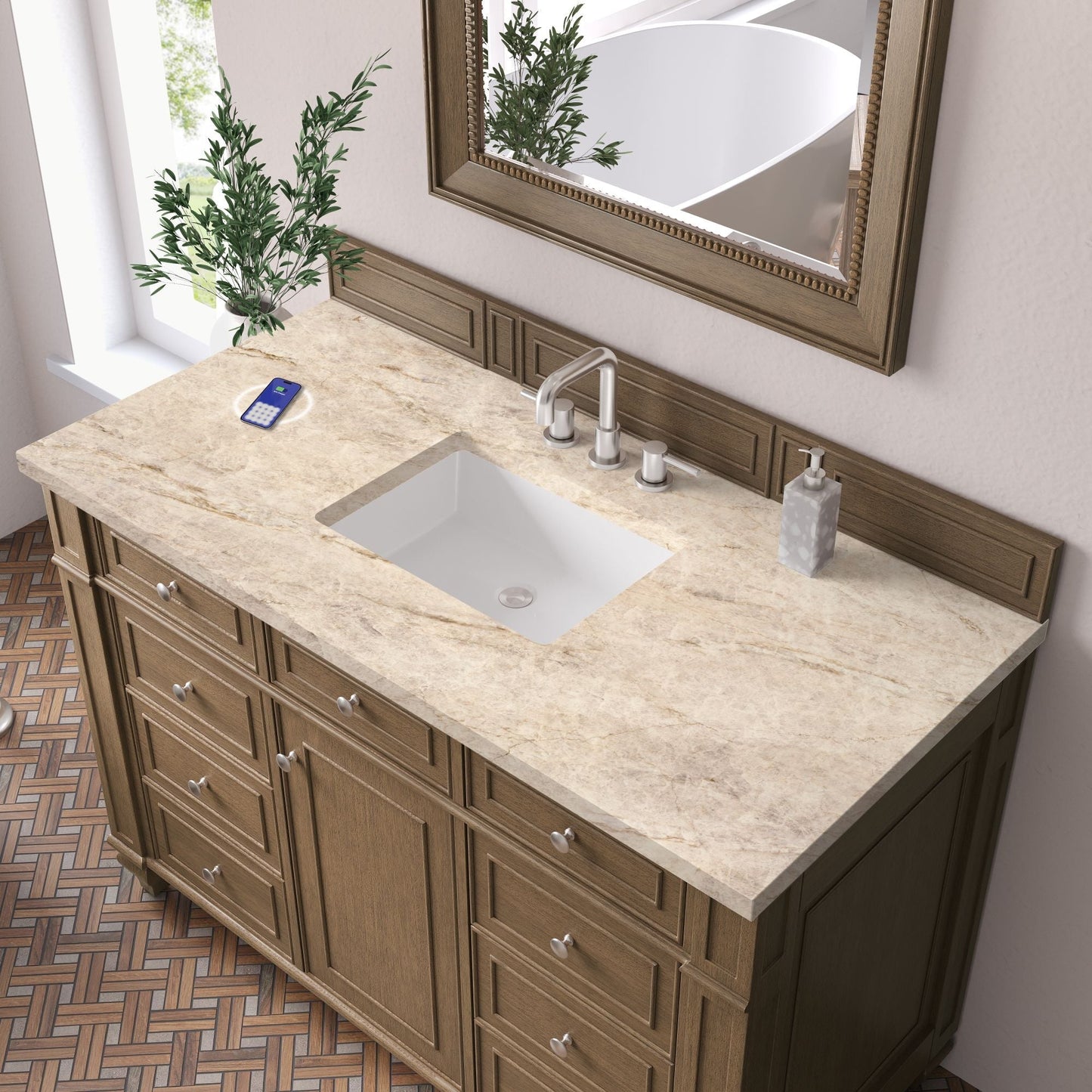 
                  
                    Bristol 48" Single Vanity in Saddle Brown Single Bathroom Vanity James Martin Vanities FreePower-Enabled Tajnar Eclos 
                  
                