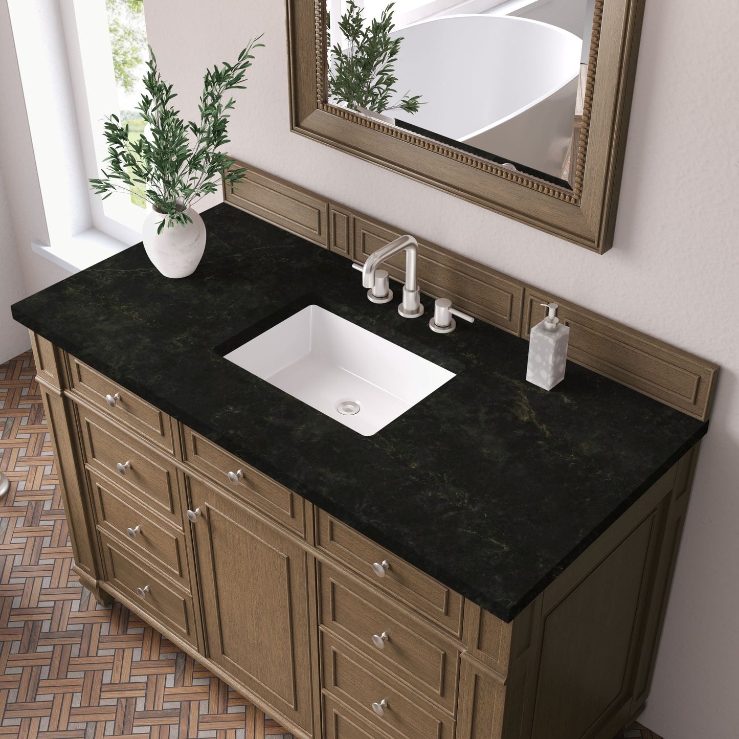 
                  
                    Bristol 48" Single Vanity in Saddle Brown Single Bathroom Vanity James Martin Vanities Phantome Eclos 
                  
                