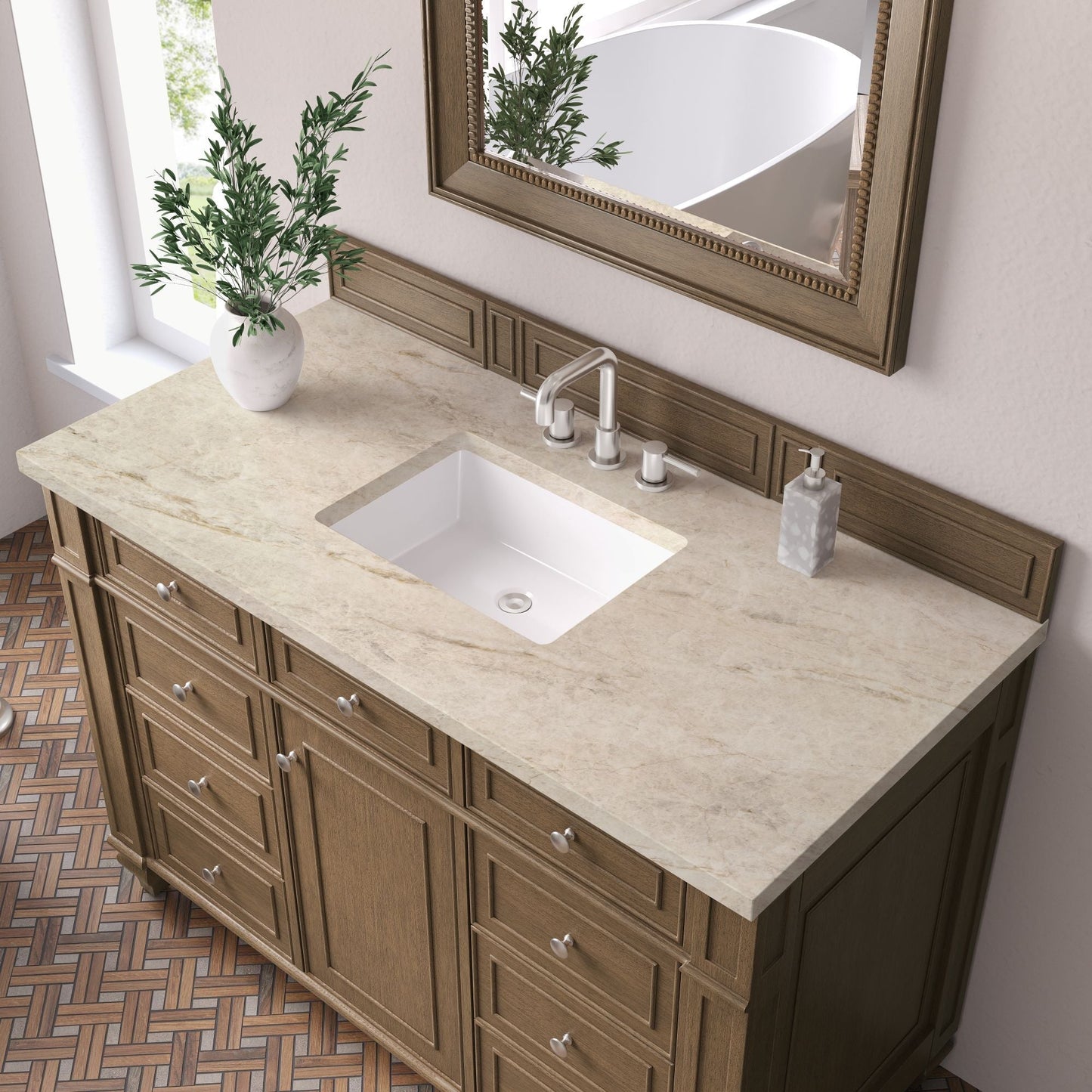 
                  
                    Bristol 48" Single Vanity in Saddle Brown Single Bathroom Vanity James Martin Vanities Tajnar Eclos 
                  
                