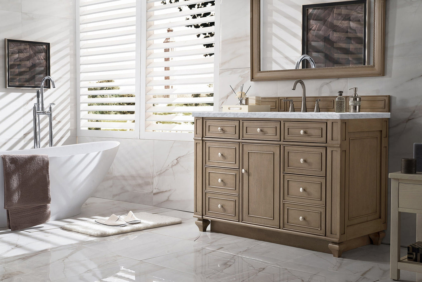 
                  
                    Bristol 48" Single Vanity in Whitewashed Walnut Single Bathroom Vanity James Martin Vanities 
                  
                