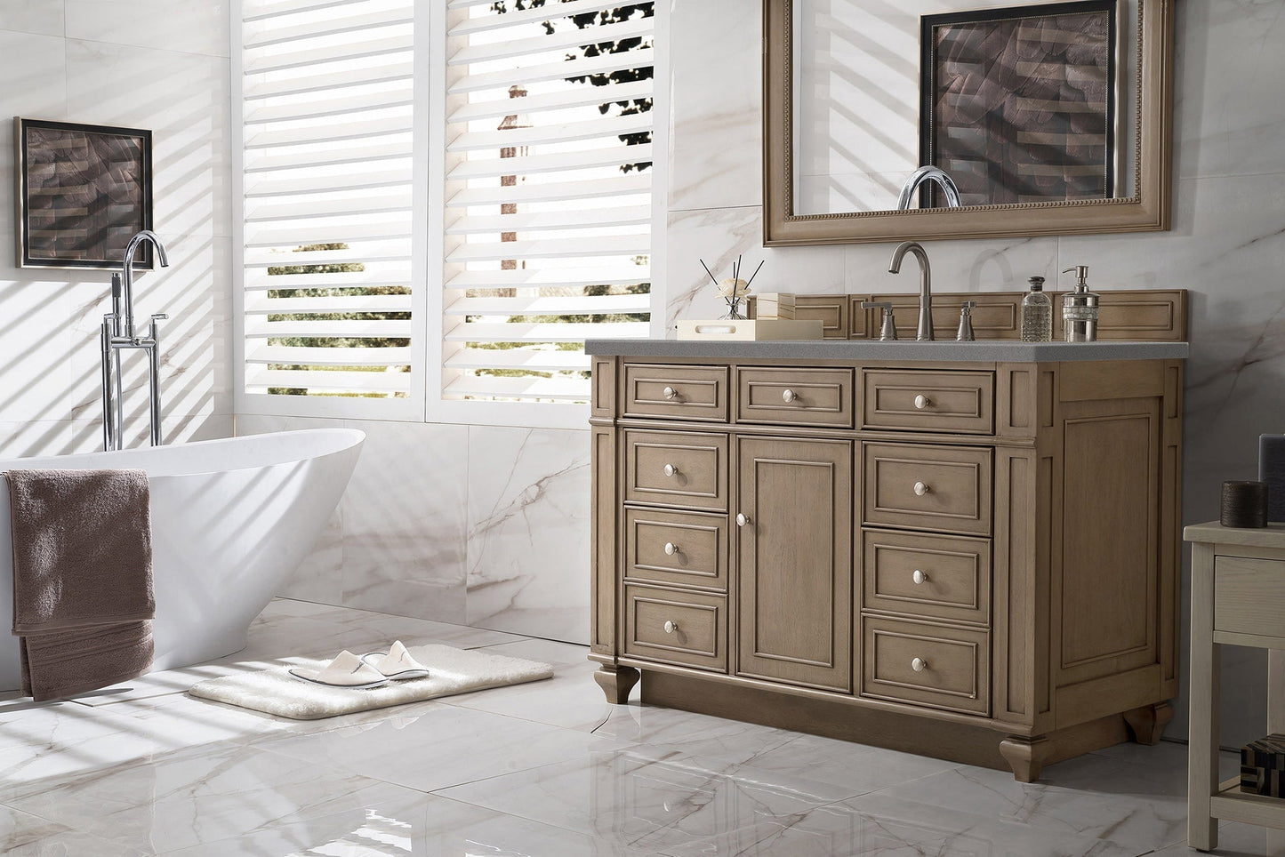 
                  
                    Bristol 48" Single Vanity in Whitewashed Walnut Single Bathroom Vanity James Martin Vanities 
                  
                