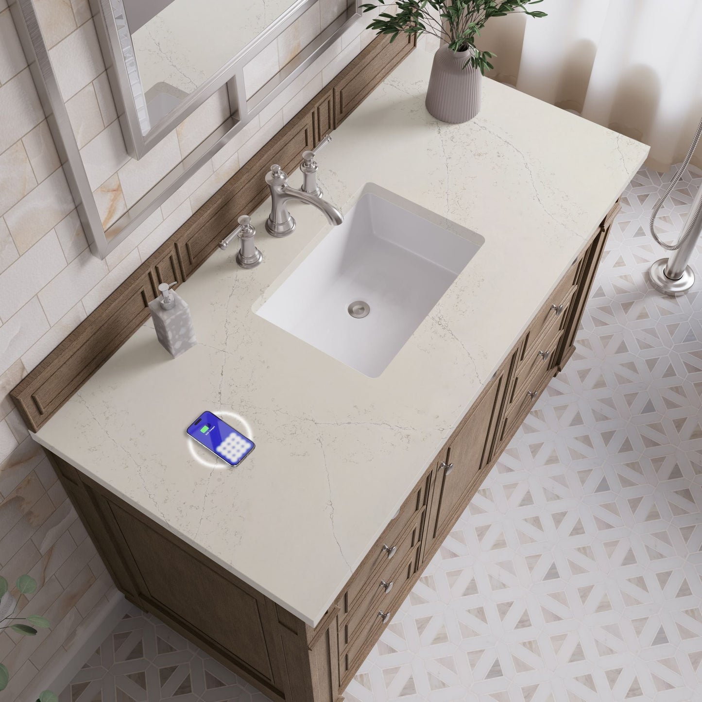 
                  
                    Bristol 48" Single Vanity in Whitewashed Walnut Single Bathroom Vanity James Martin Vanities FreePower-Enabled Siberian Silestone 
                  
                