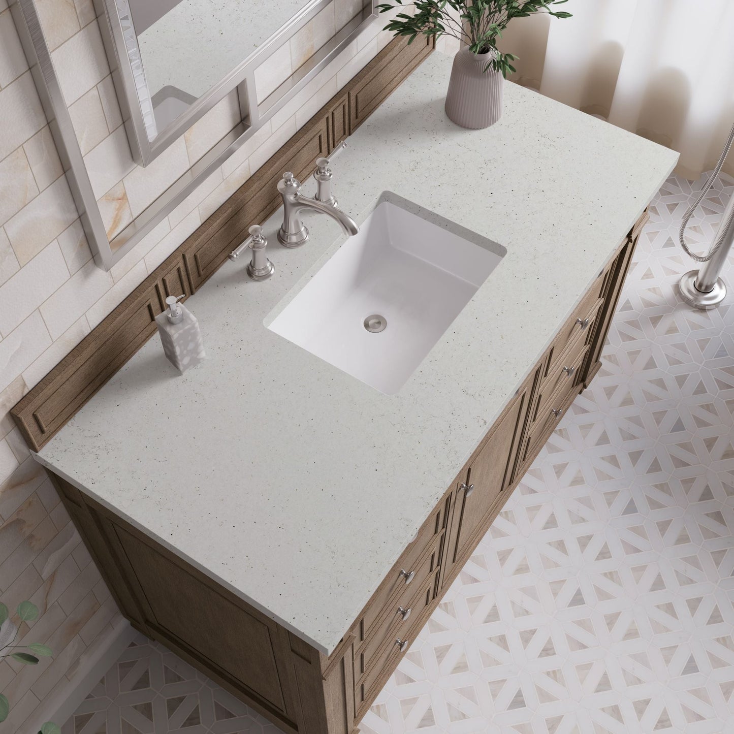 
                  
                    Bristol 48" Single Vanity in Whitewashed Walnut Single Bathroom Vanity James Martin Vanities Lime Delight Silestone 
                  
                