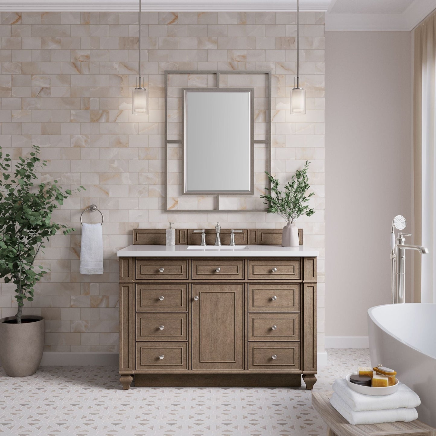 
                  
                    Bristol 48" Single Vanity in Whitewashed Walnut Single Bathroom Vanity James Martin Vanities Select Your Top 
                  
                