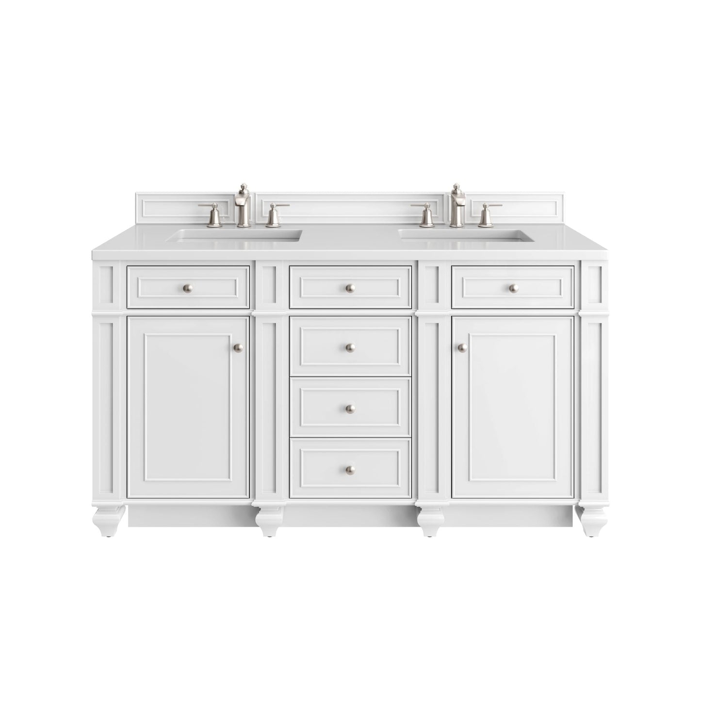 
                  
                    Bristol 60" Double Vanity in Bright White Double bathroom Vanity James Martin Vanities 
                  
                