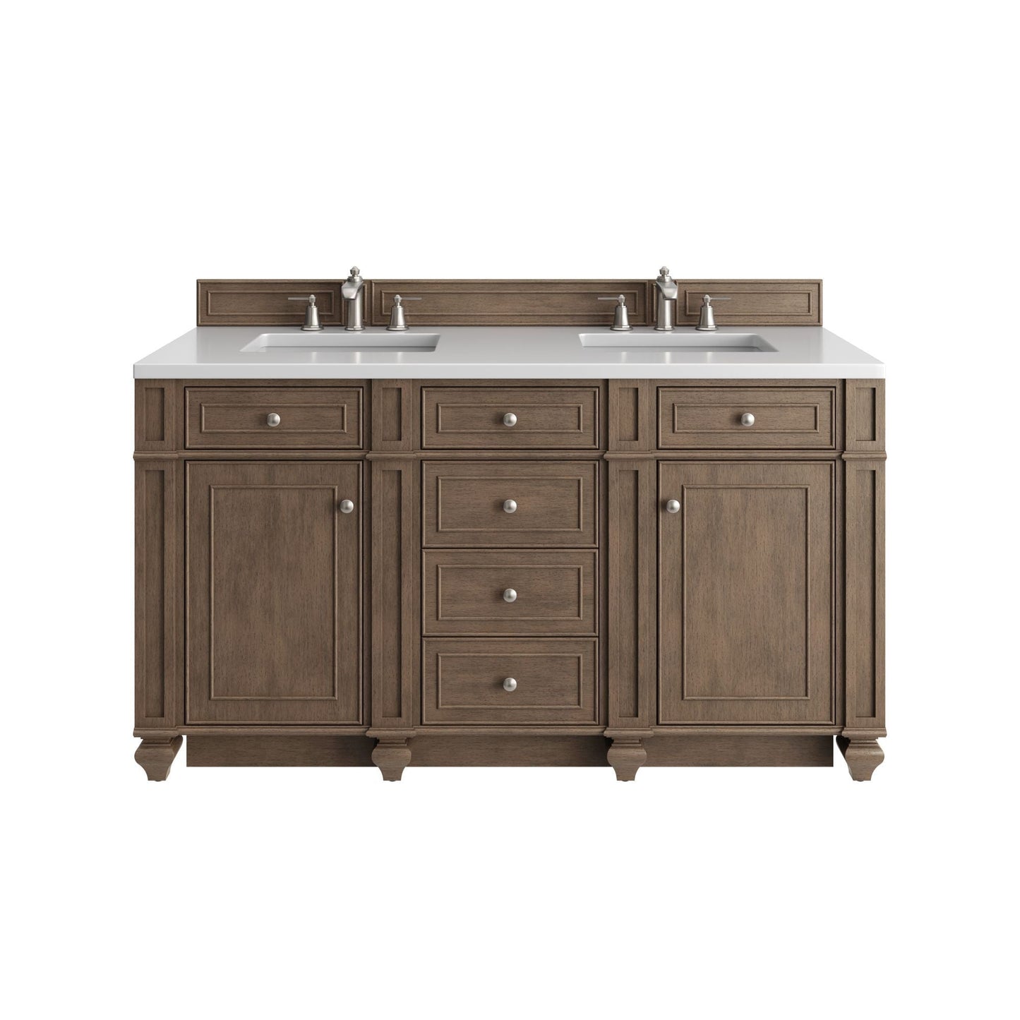 
                  
                    Bristol 60" Double Vanity in Whitewashed Walnut Double bathroom Vanity James Martin Vanities 
                  
                