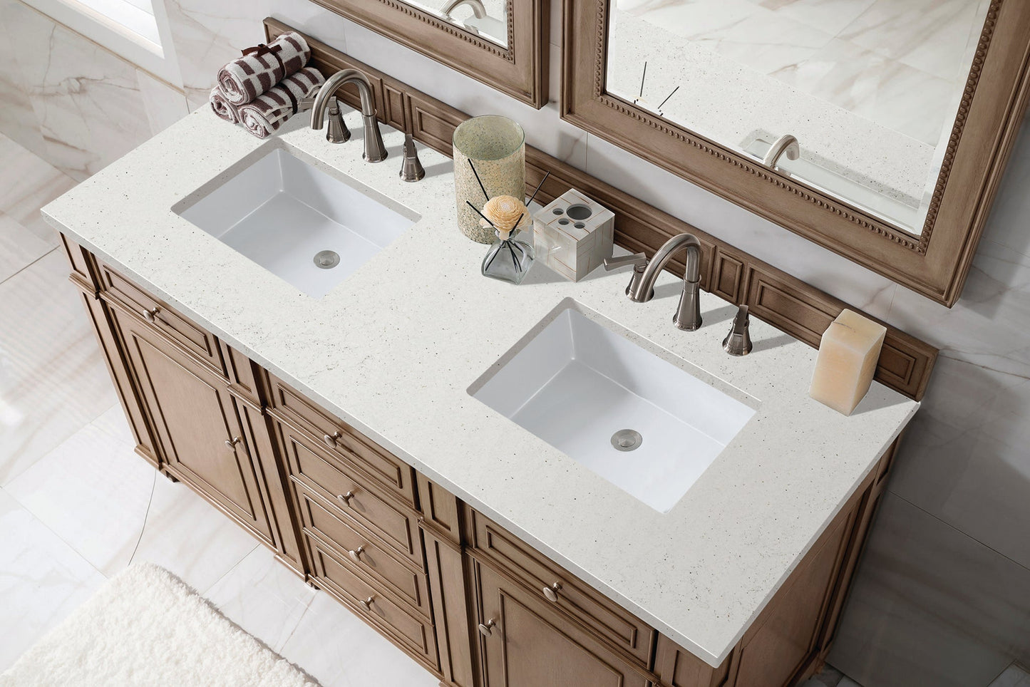 
                  
                    Bristol 60" Double Vanity in Whitewashed Walnut Double bathroom Vanity James Martin Vanities 
                  
                