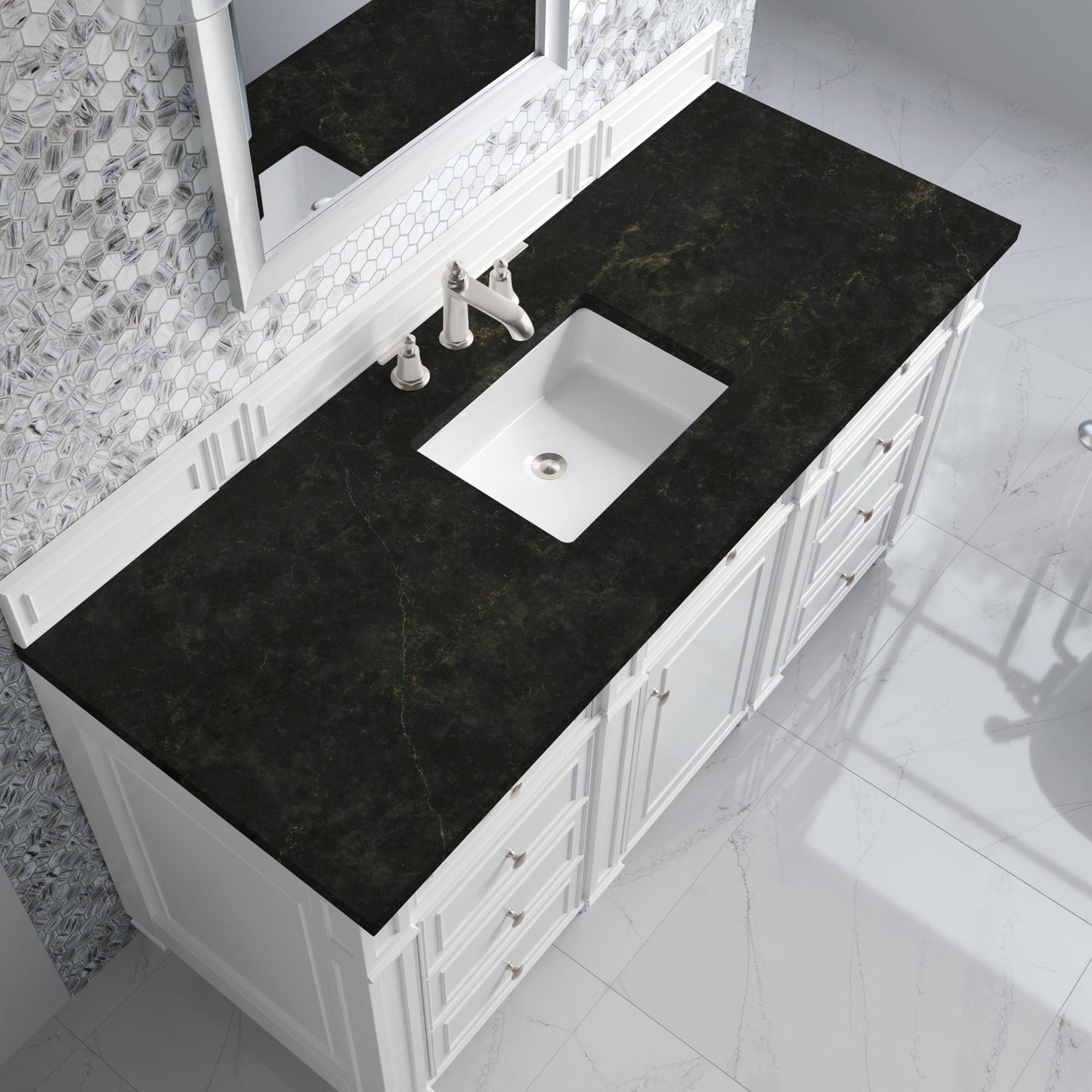 
                  
                    Bristol 60" Single Vanity in Bright White Double bathroom Vanity James Martin Vanities Phantome Eclos 
                  
                