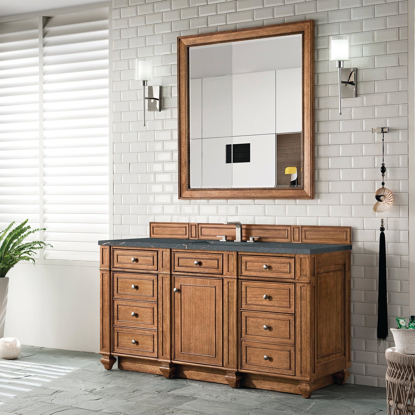 
                  
                    Bristol 60" Single Vanity in Saddle Brown Double bathroom Vanity James Martin Vanities 
                  
                