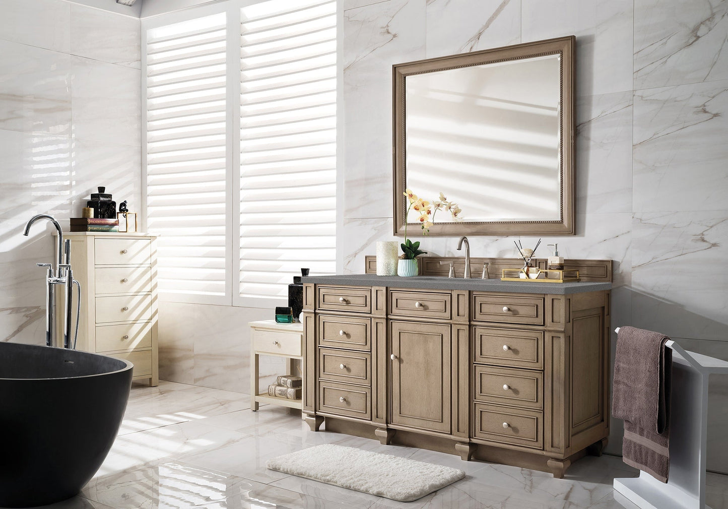 
                  
                    Bristol 60" Single Vanity in Whitewashed Walnut Double bathroom Vanity James Martin Vanities 
                  
                