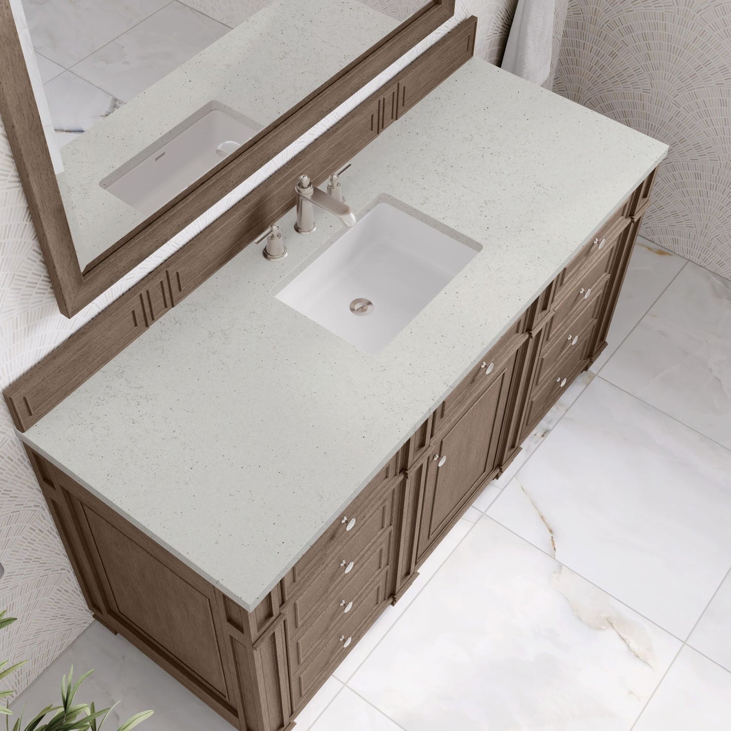 
                  
                    Bristol 60" Single Vanity in Whitewashed Walnut Double bathroom Vanity James Martin Vanities Lime Delight Silestone 
                  
                