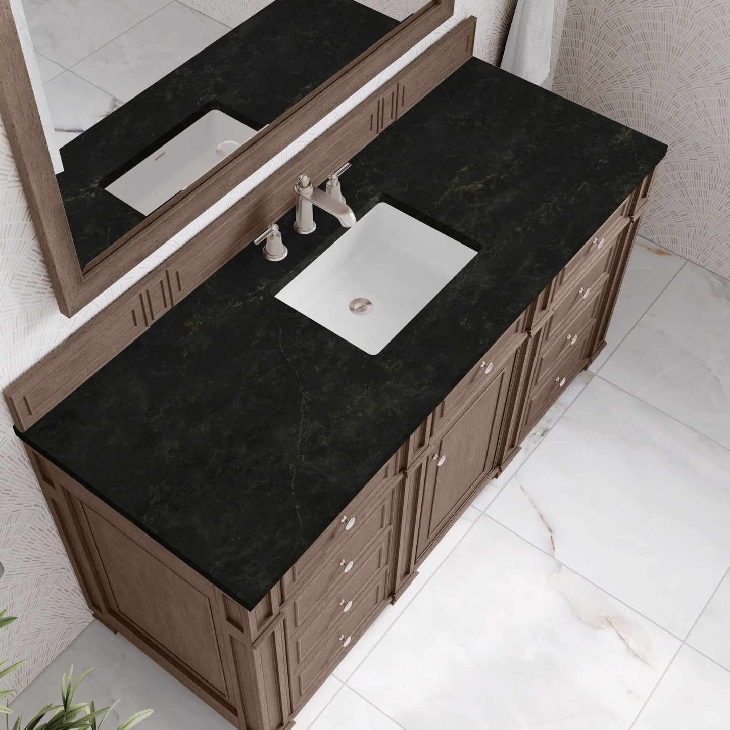 
                  
                    Bristol 60" Single Vanity in Whitewashed Walnut Double bathroom Vanity James Martin Vanities Phantome Eclos 
                  
                