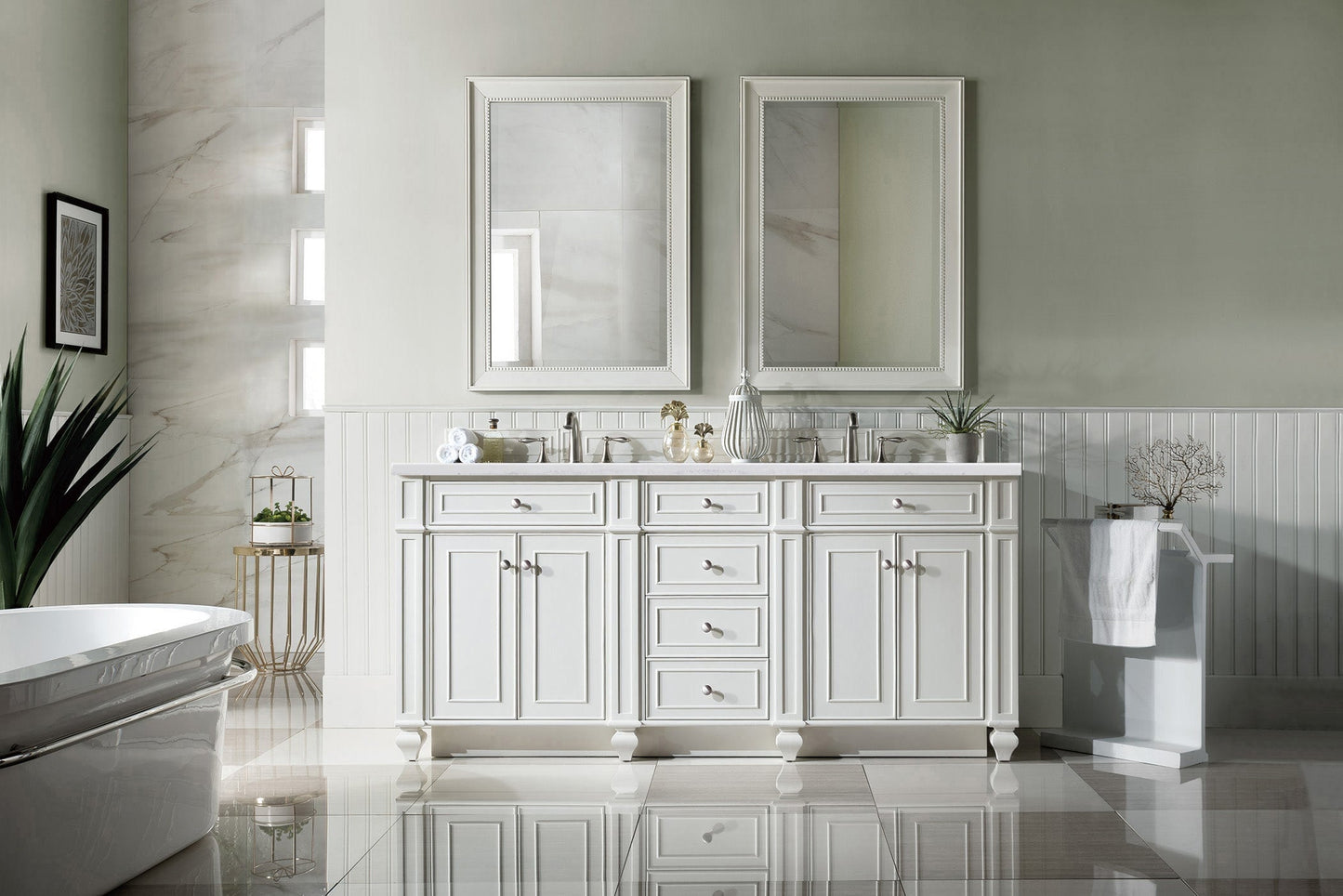 
                  
                    Bristol 72" Double Vanity in Bright White Double bathroom Vanity James Martin Vanities 
                  
                
