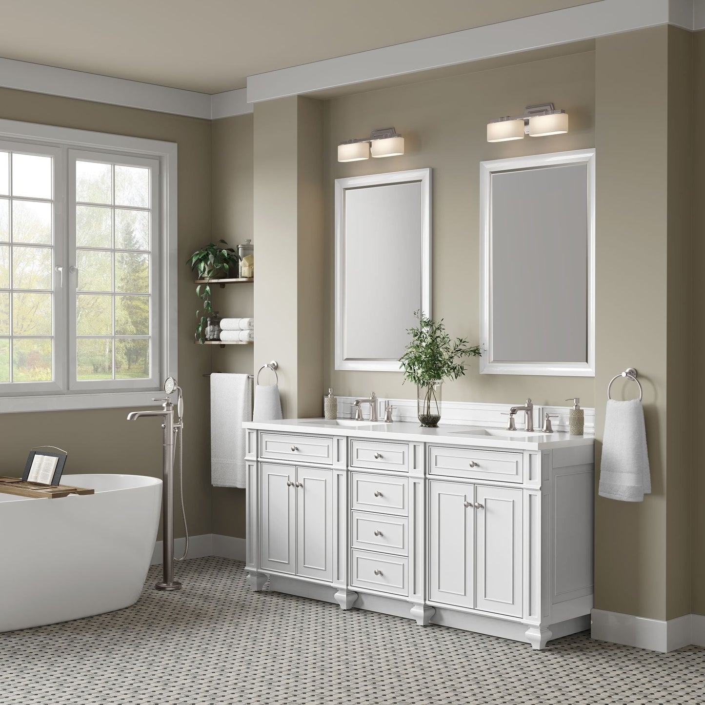 
                  
                    Bristol 72" Double Vanity in Bright White Double bathroom Vanity James Martin Vanities 
                  
                