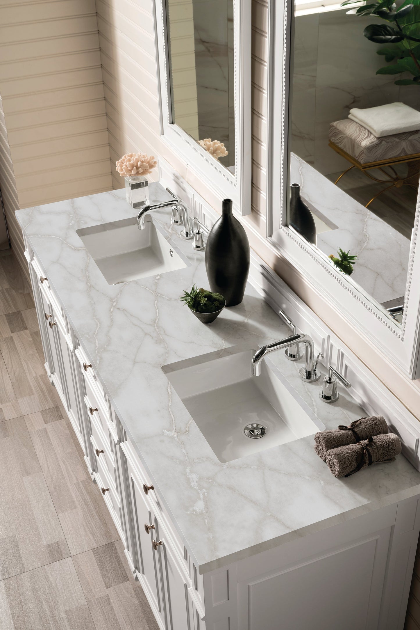 
                  
                    Bristol 72" Double Vanity in Bright White Double bathroom Vanity James Martin Vanities 
                  
                