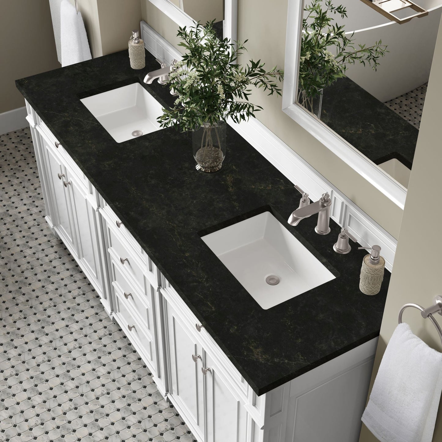 
                  
                    Bristol 72" Double Vanity in Bright White Double bathroom Vanity James Martin Vanities Phantome Eclos 
                  
                