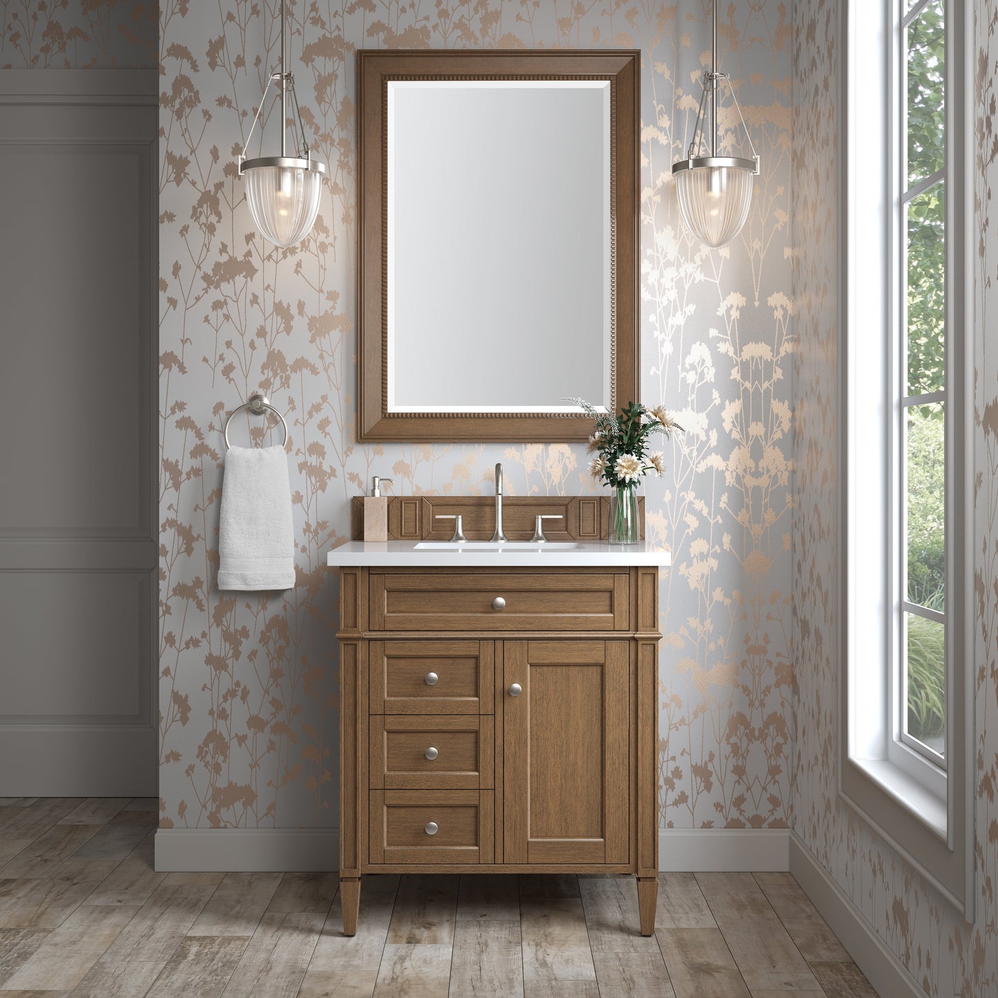 Brittany 30" Single Vanity Cabinet in Saddle Brown Single Bathroom Vanity James Martin Vanities 