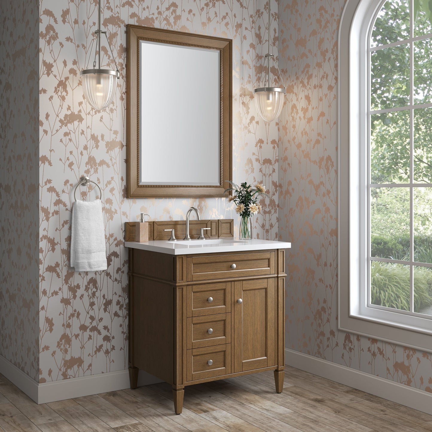 
                  
                    Brittany 30" Single Vanity Cabinet in Saddle Brown Single Bathroom Vanity James Martin Vanities Select Your Top 
                  
                