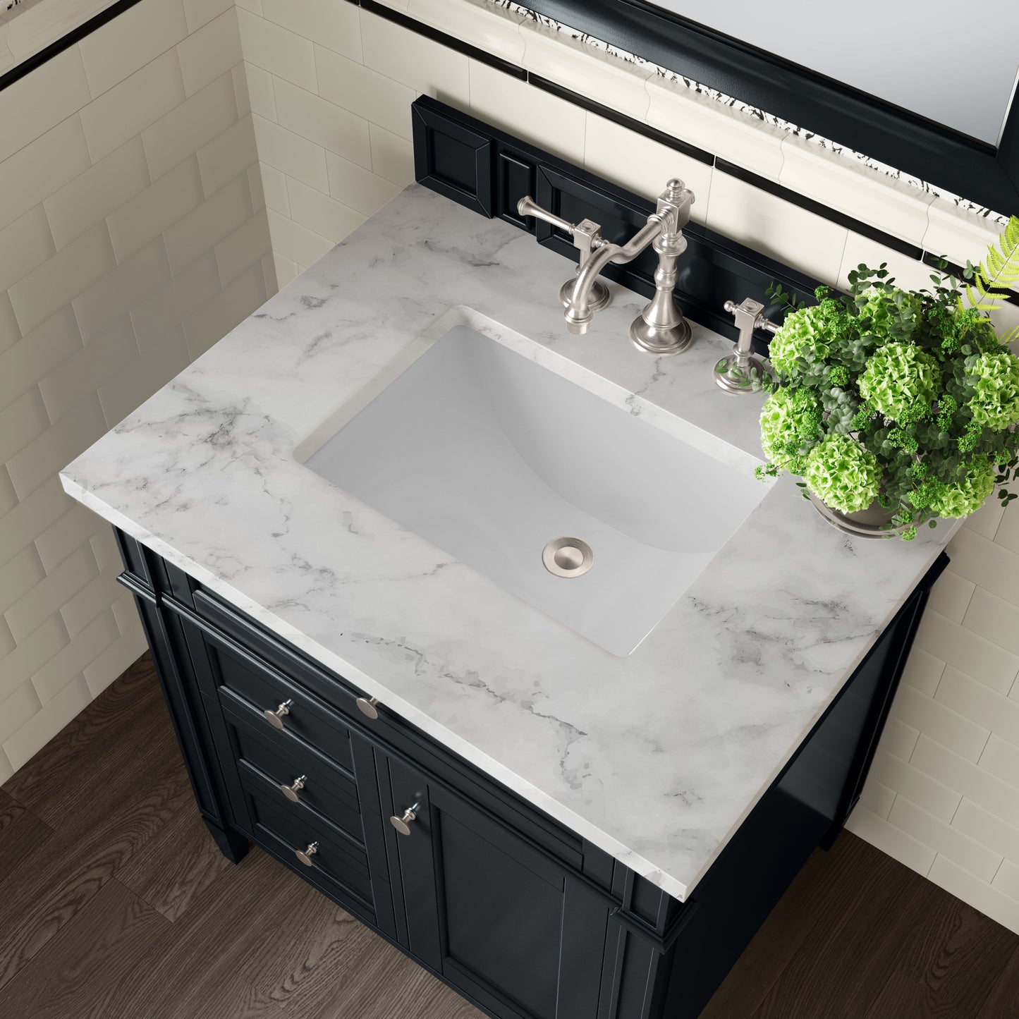 
                  
                    Brittany 30" Single Vanity in Black Onyx Single Bathroom Vanity James Martin Vanities Carrara White Marble 
                  
                