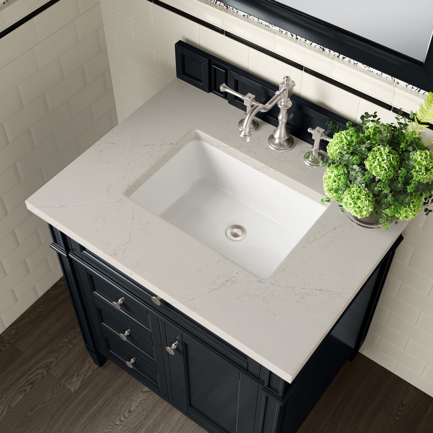 
                  
                    Brittany 30" Single Vanity in Black Onyx Single Bathroom Vanity James Martin Vanities Siberian Silestone 
                  
                