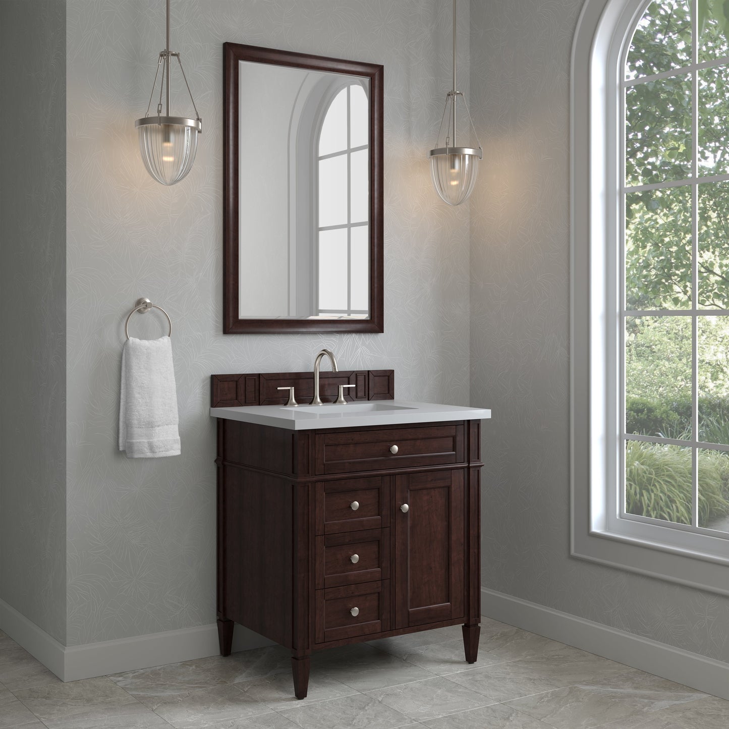 
                  
                    Brittany 30" Single Vanity in Burnished Mahogany Single Bathroom Vanity James Martin Vanities 
                  
                