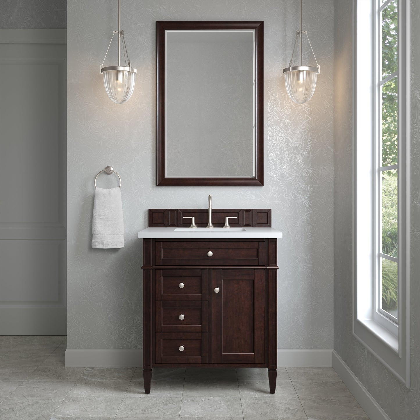 Brittany 30" Single Vanity in Burnished Mahogany Single Bathroom Vanity James Martin Vanities Select Your Top 