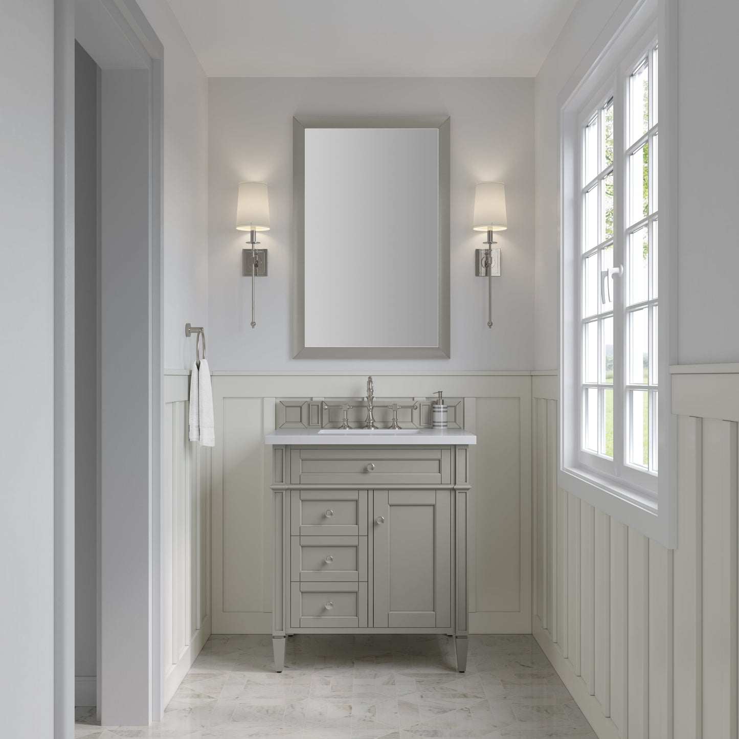 Brittany 30" Single Vanity in Urban Gray Single Bathroom Vanity James Martin Vanities 