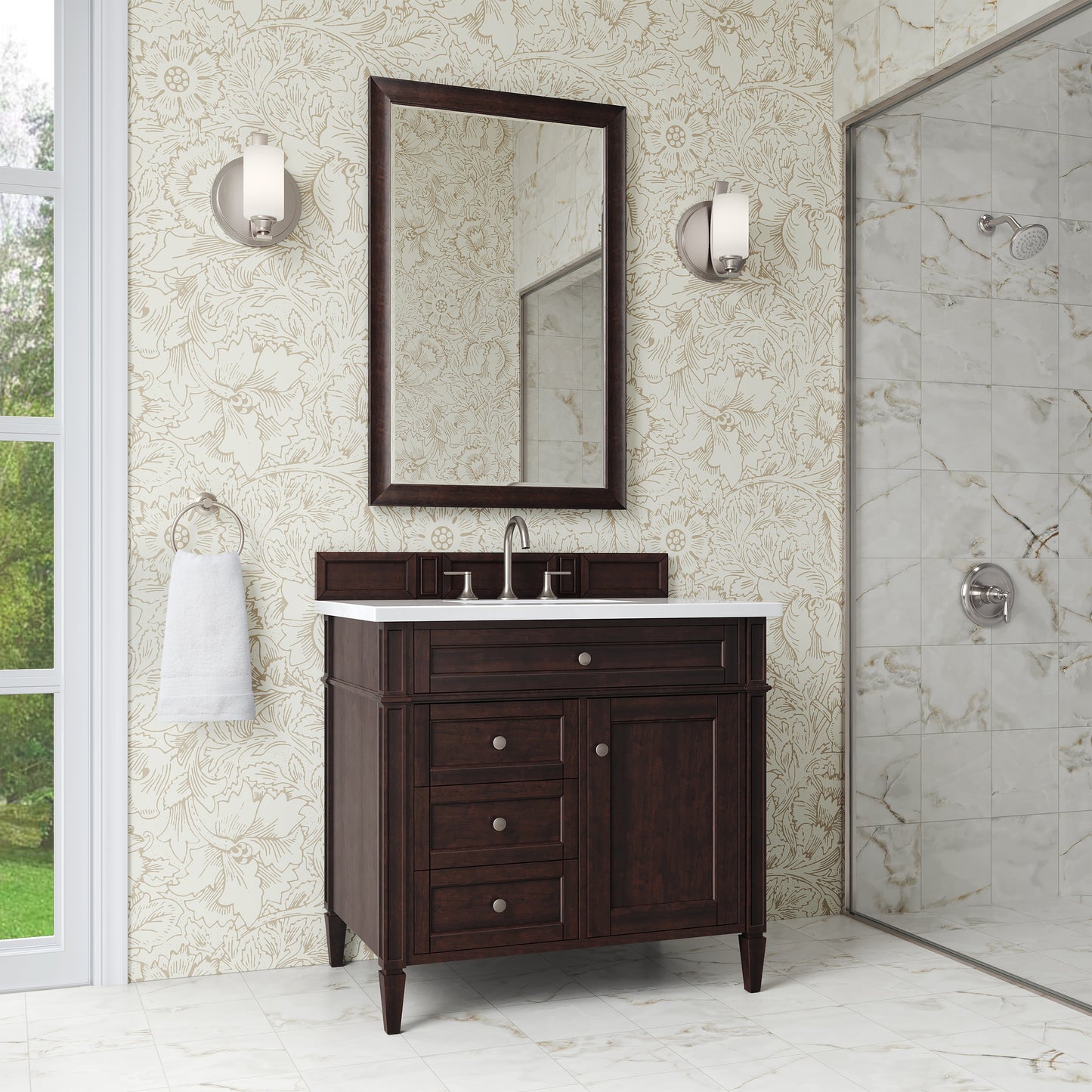 
                  
                    Brittany 36" Single Vanity in Burnished Mahogany Single Bathroom Vanity James Martin Vanities 
                  
                