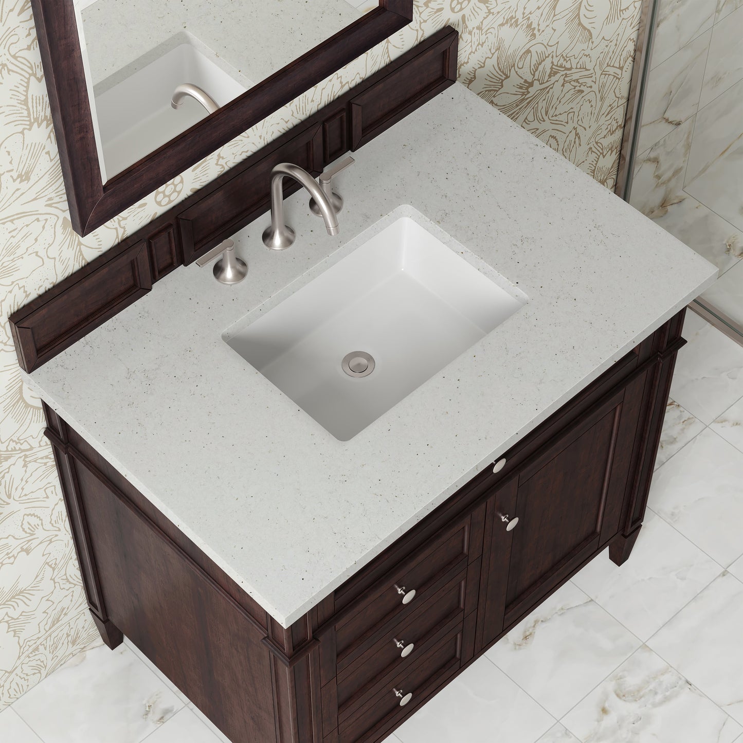 
                  
                    Brittany 36" Single Vanity in Burnished Mahogany Single Bathroom Vanity James Martin Vanities Lime Delight Silestone 
                  
                