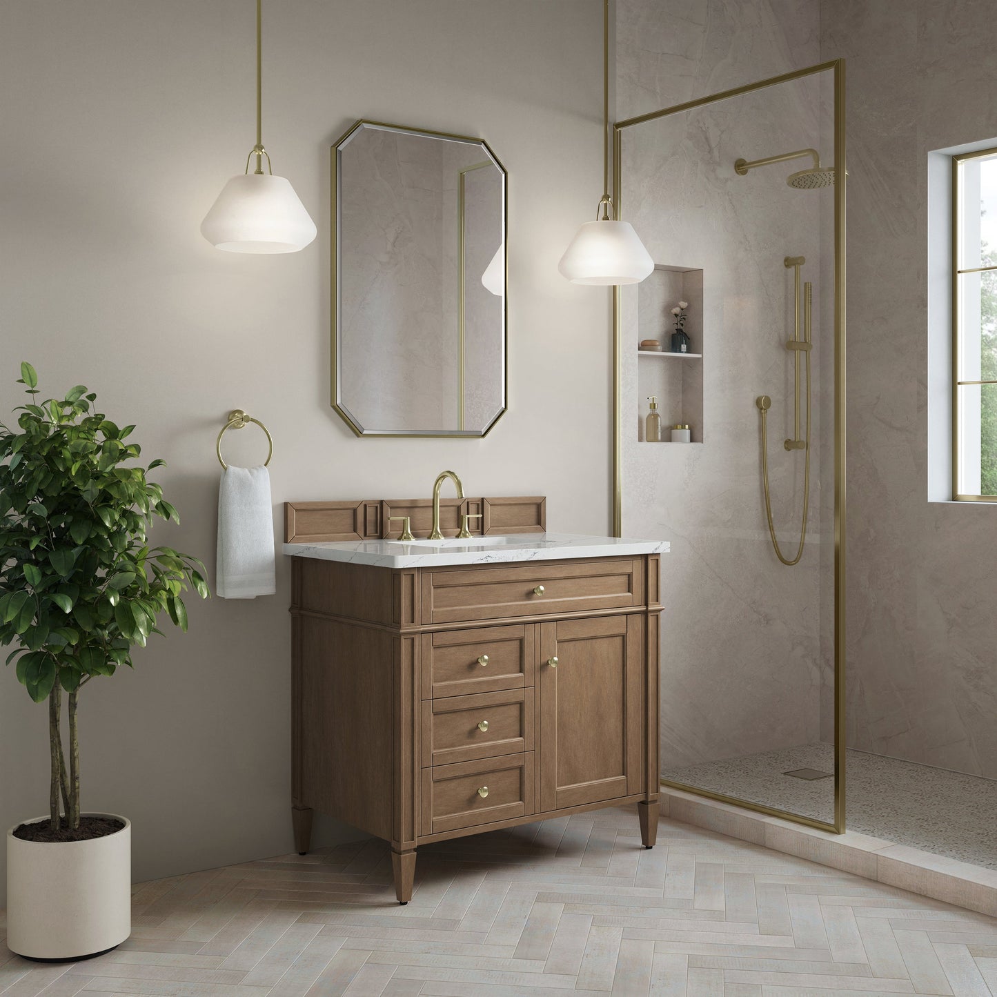 
                  
                    Brittany 36" Single Vanity in Pecan Single Bathroom Vanity James Martin Vanities 
                  
                