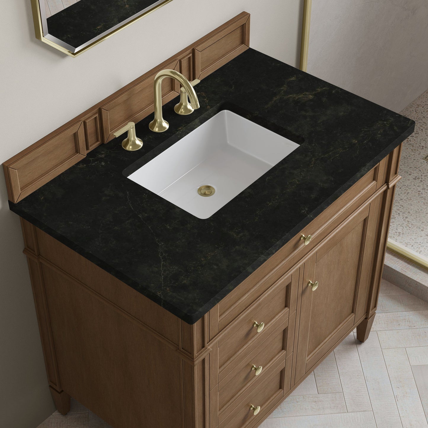 
                  
                    Brittany 36" Single Vanity in Pecan Single Bathroom Vanity James Martin Vanities Phantome Eclos 
                  
                