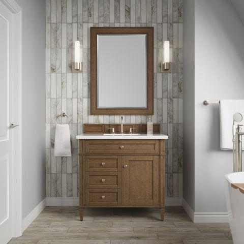 Brittany 36" Single Vanity in Saddle Brown Single Bathroom Vanity James Martin Vanities 