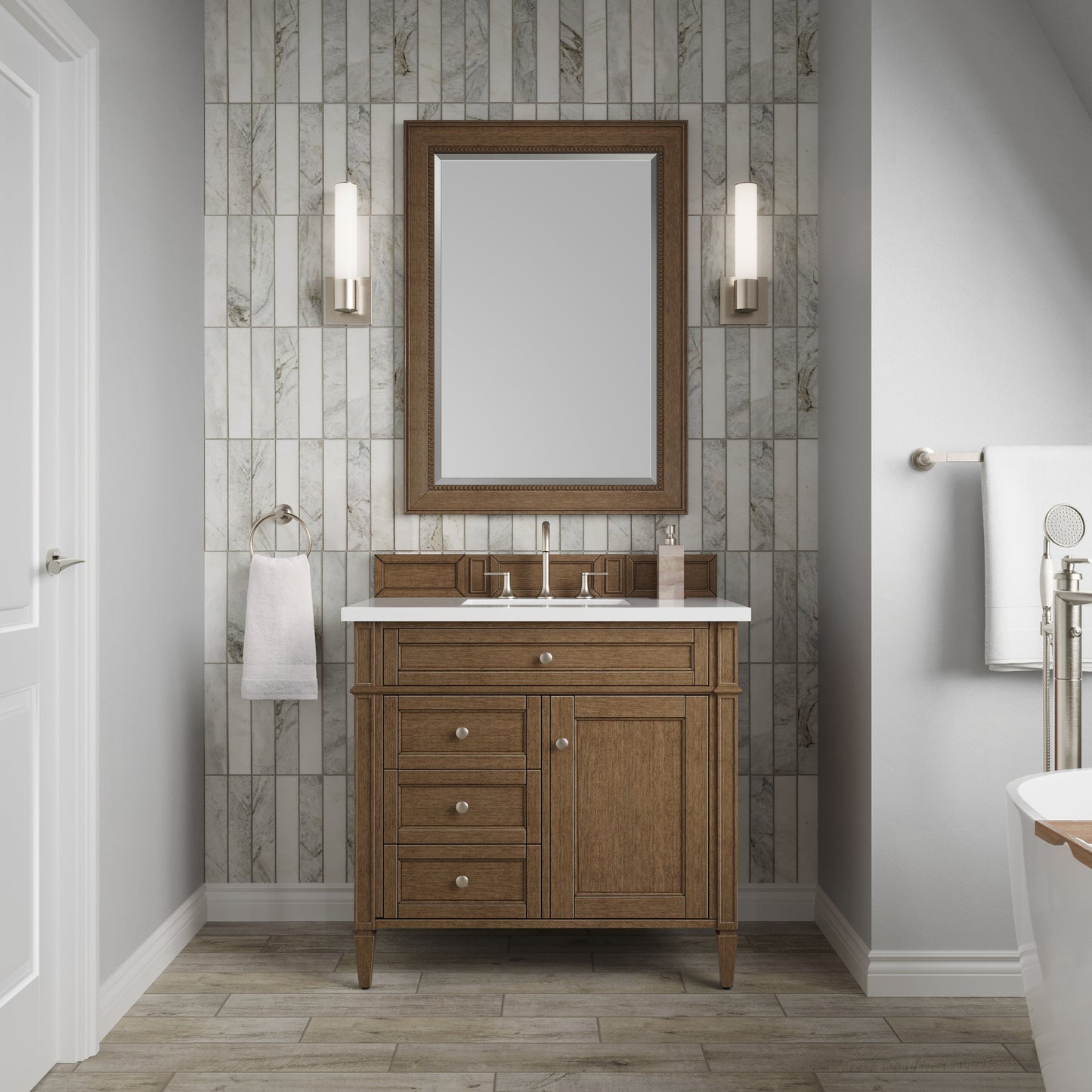 Brittany 36" Single Vanity in Saddle Brown Single Bathroom Vanity James Martin Vanities 