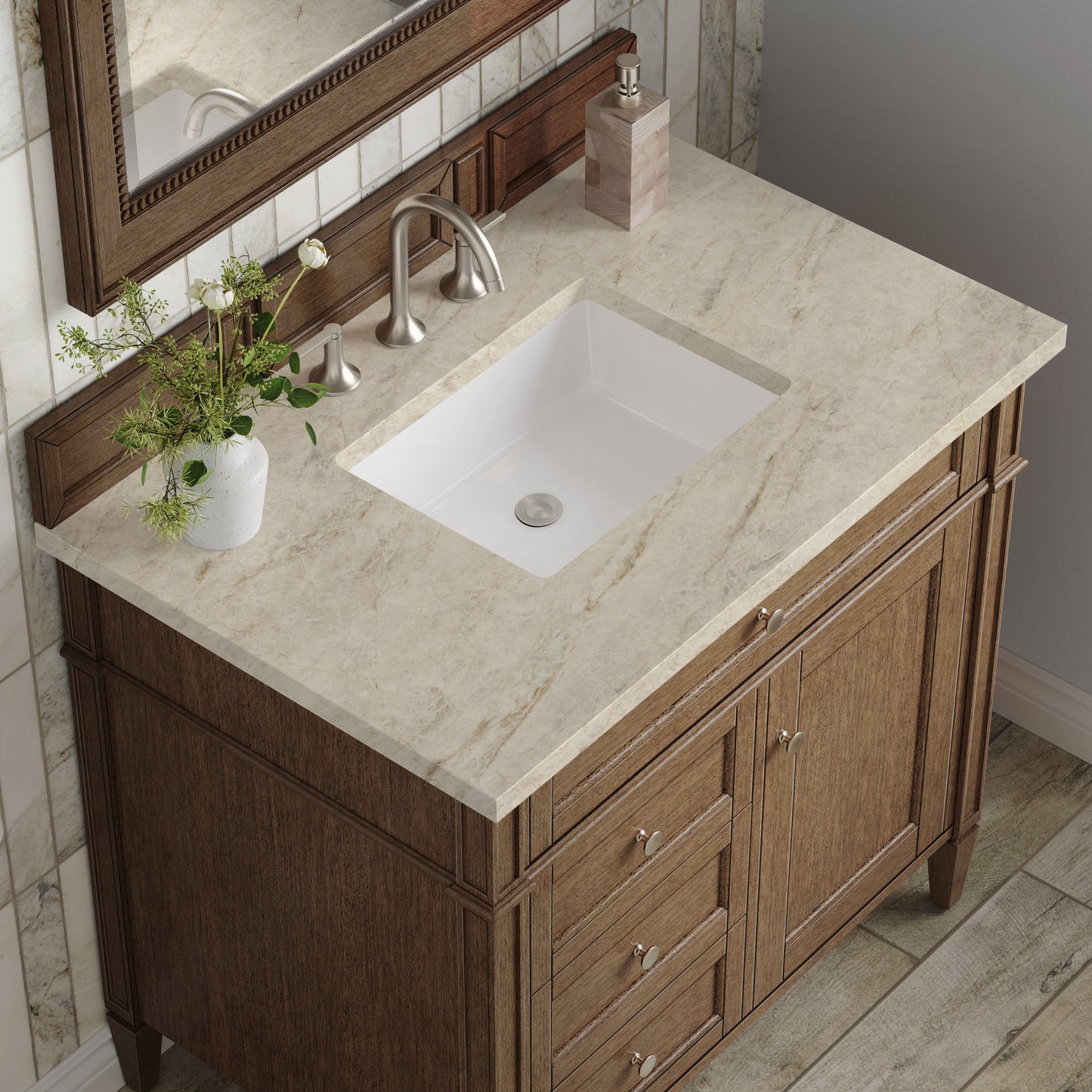 
                  
                    Brittany 36" Single Vanity in Saddle Brown Single Bathroom Vanity James Martin Vanities Tajnar Eclos 
                  
                