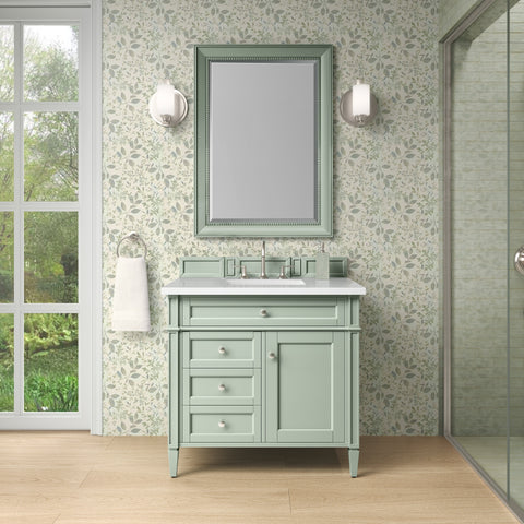 Brittany 36" Single Vanity in Sage Green Single Bathroom Vanity James Martin Vanities 