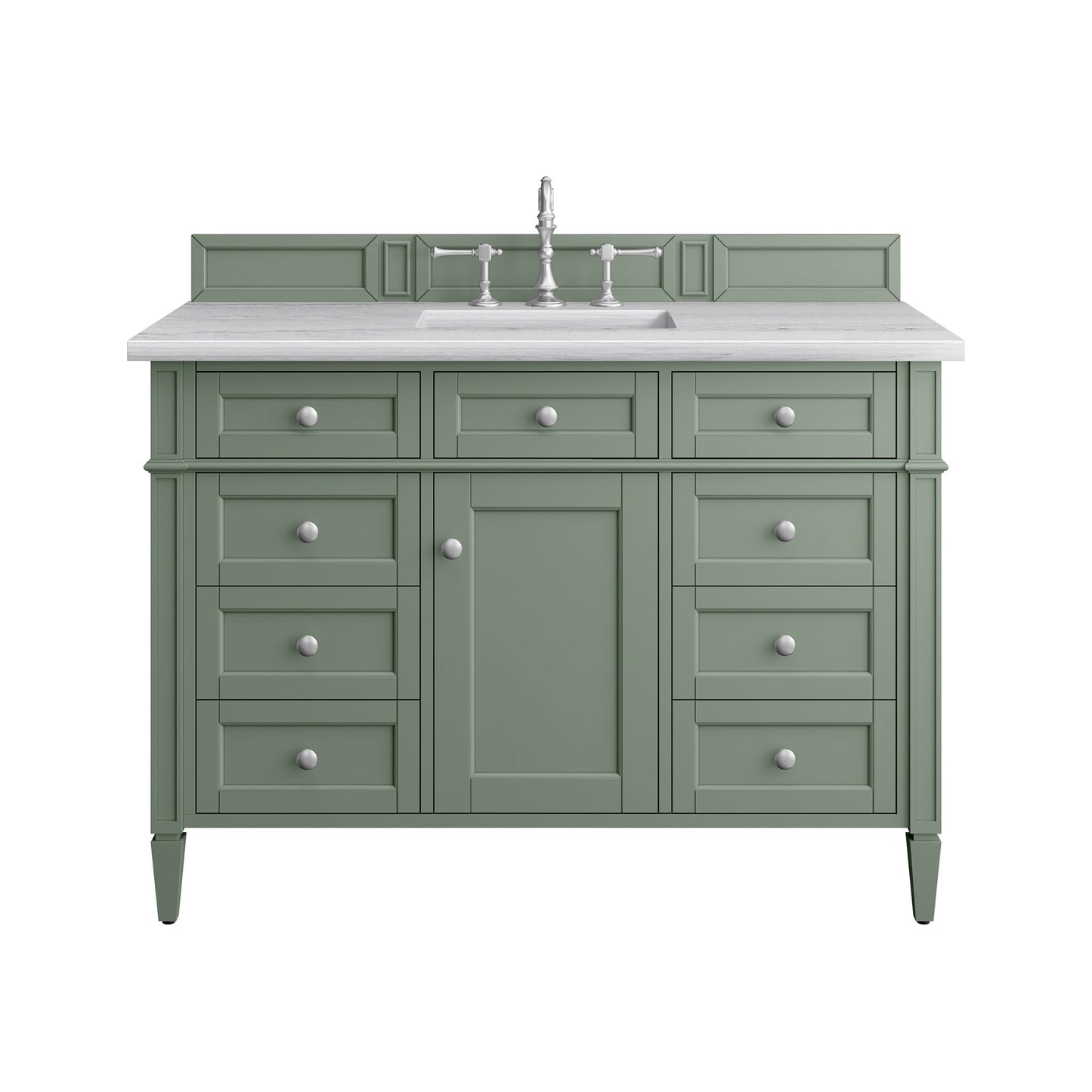 Brittany 48" Single Bathroom Vanity Single Bathroom Vanity James Martin Vanities Smokey Celadon Arctic Fall Solid Surface 