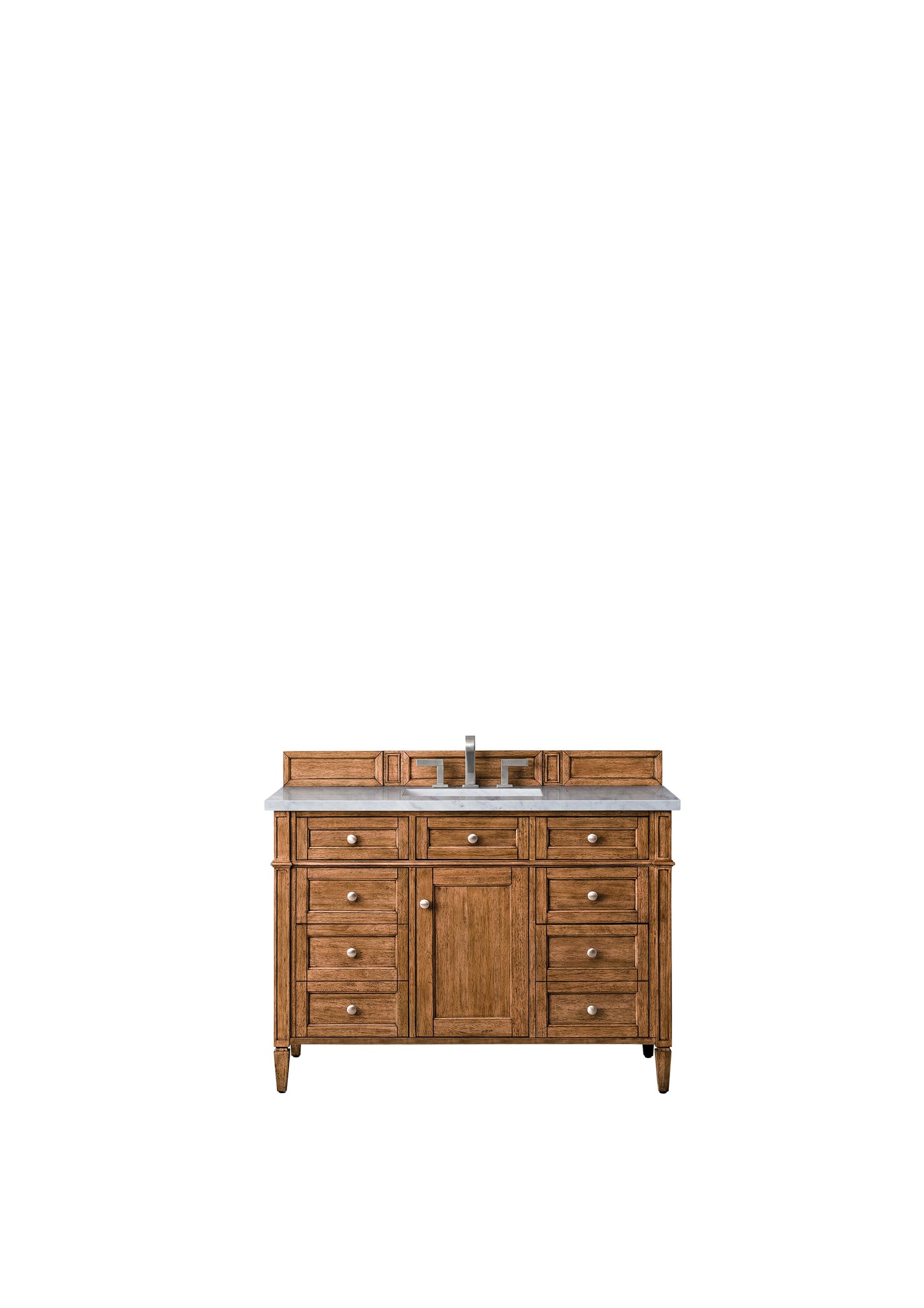 
                  
                    Brittany 48" Single Vanity Cabinet in Saddle Brown Single Bathroom Vanity James Martin Vanities Arctic Fall Solid Surface 
                  
                